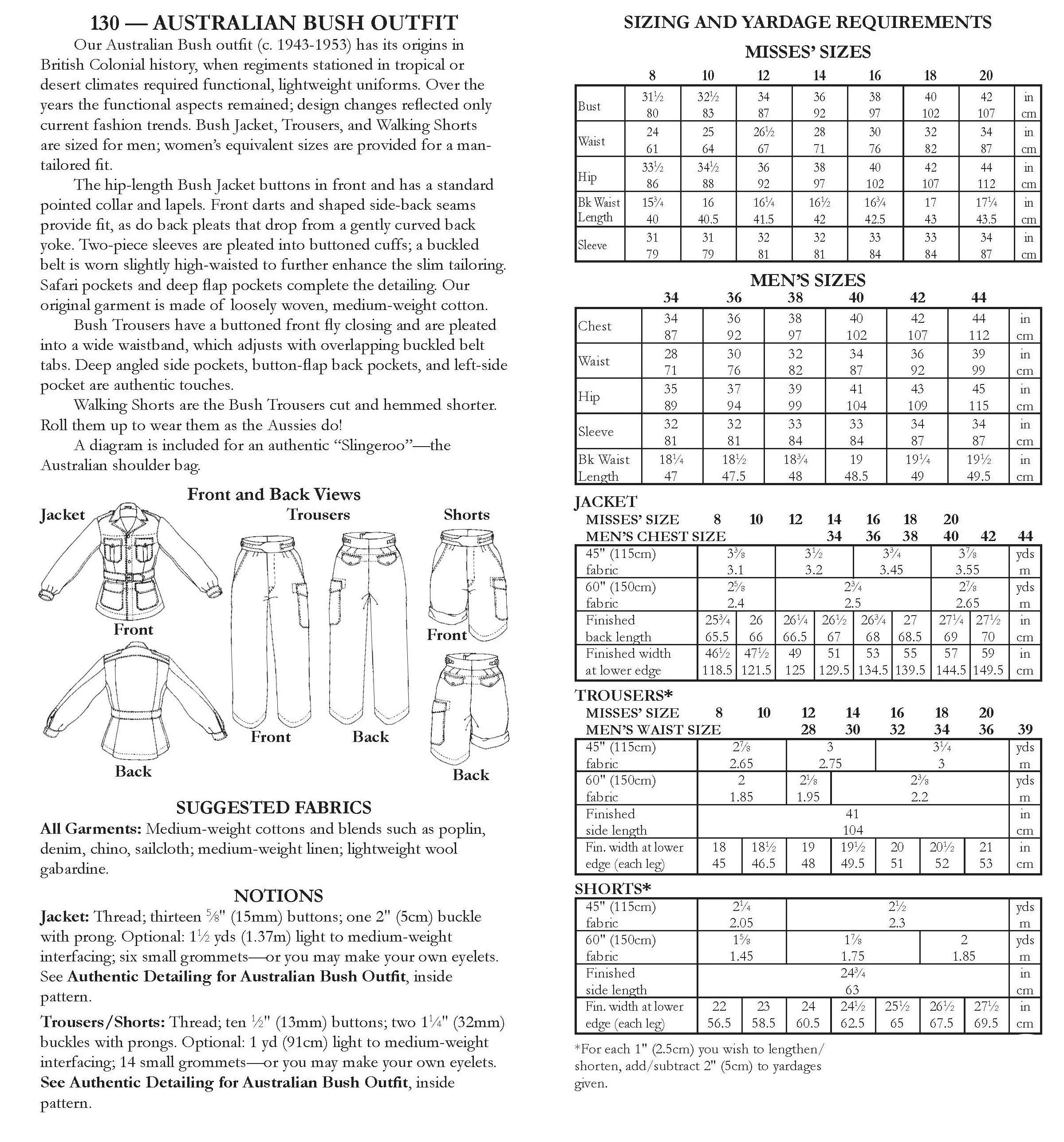 130 Australian Bush Outfit - PDF