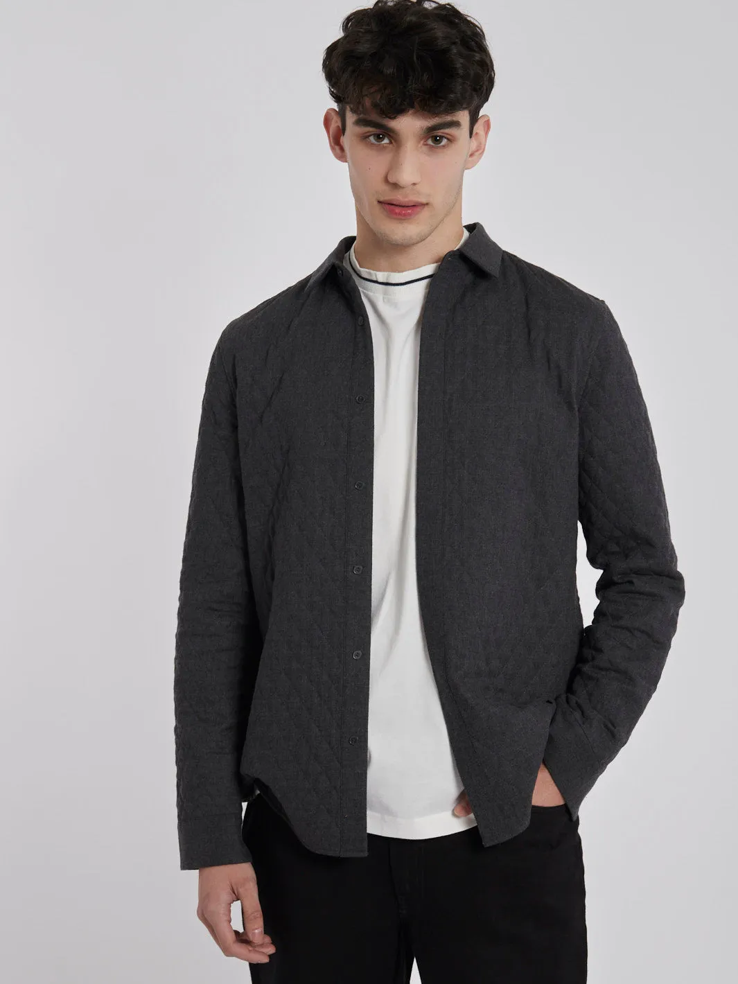 2010 dark grey Cos jacket  in quilted wool blend