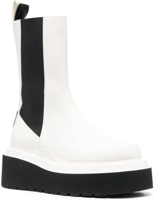 3juin two-tone wedge Chelsea boots White