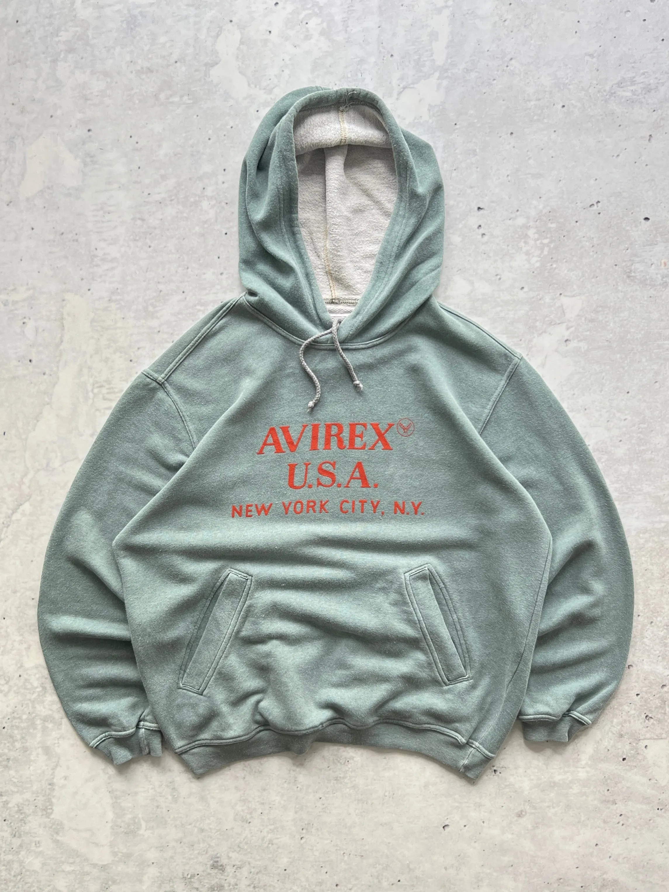 90's Avirex spellout pullover hoodie (L)