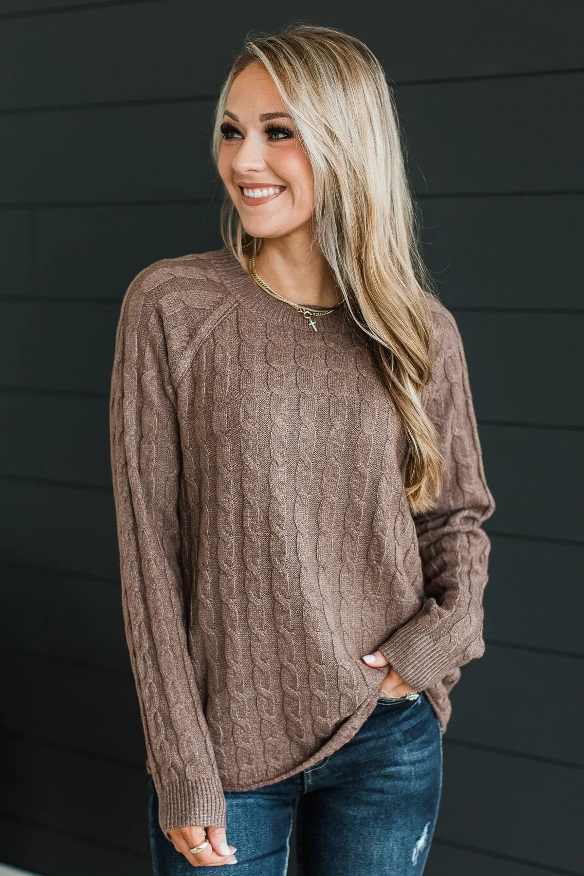 Absolute Perfection Knit Sweater- Dark Mocha