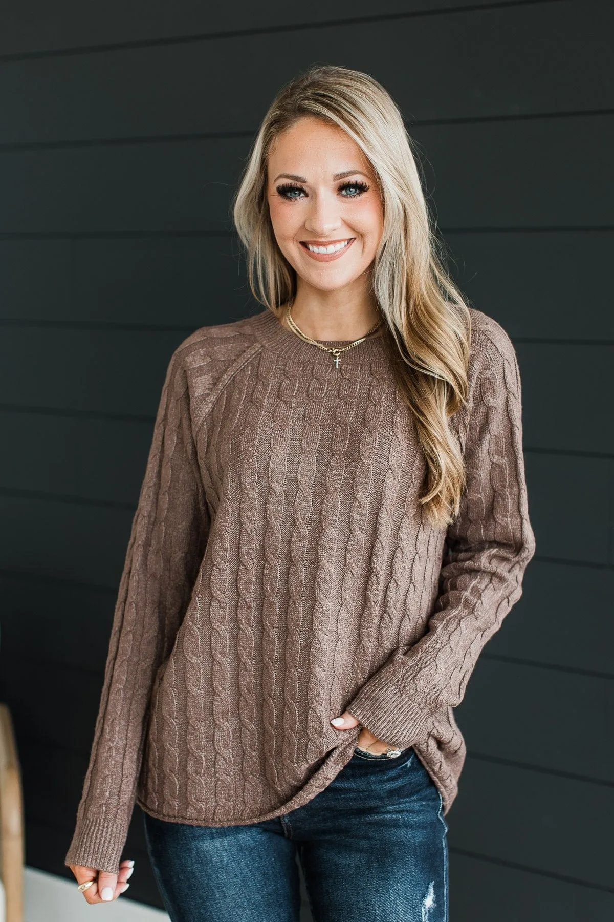 Absolute Perfection Knit Sweater- Dark Mocha