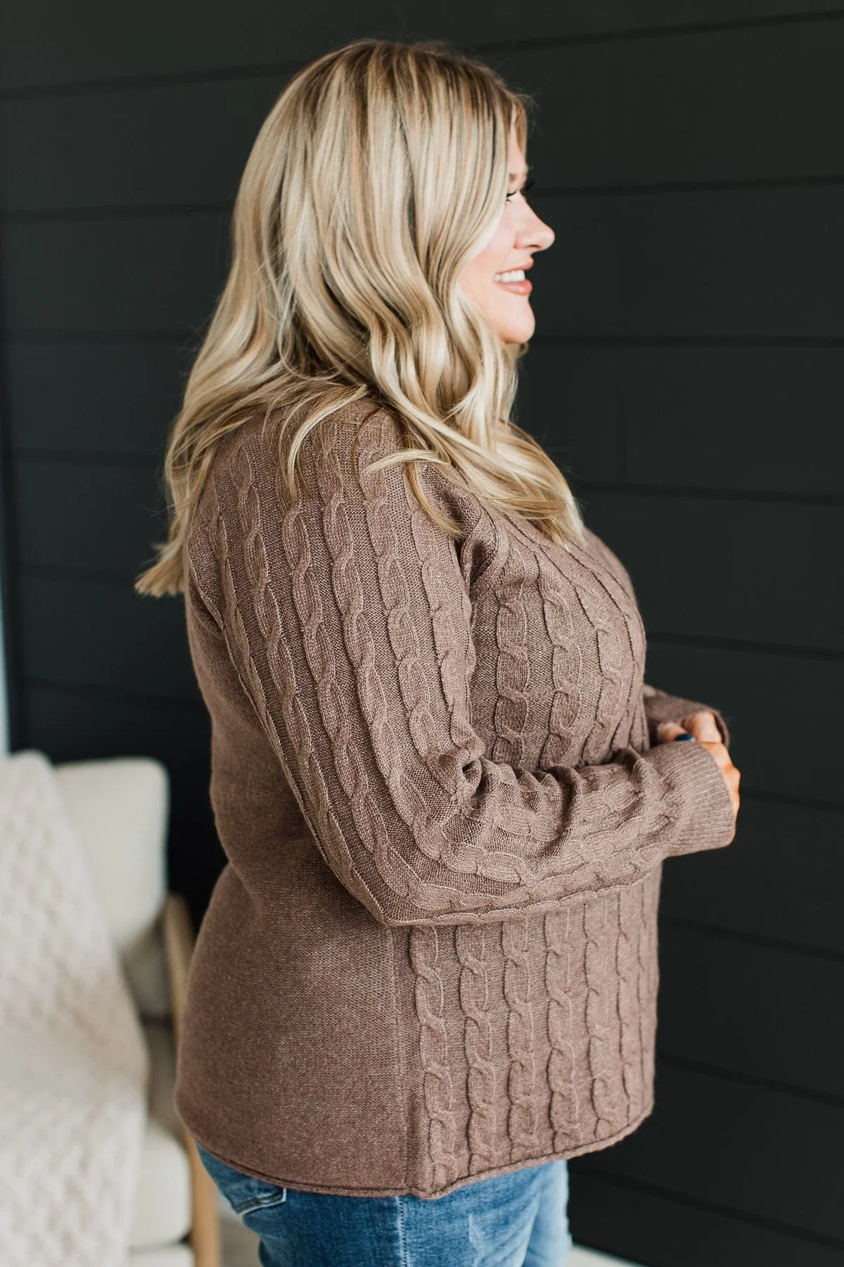 Absolute Perfection Knit Sweater- Dark Mocha