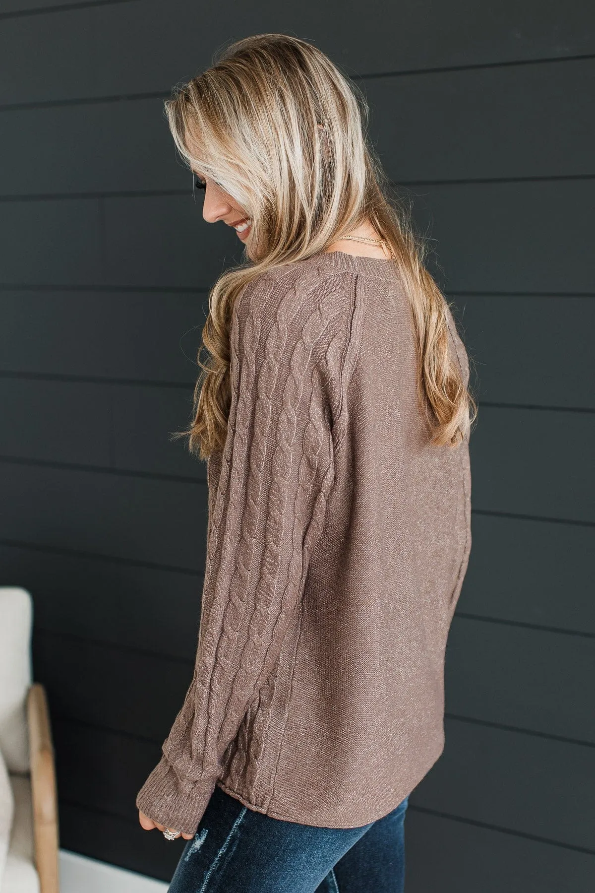 Absolute Perfection Knit Sweater- Dark Mocha