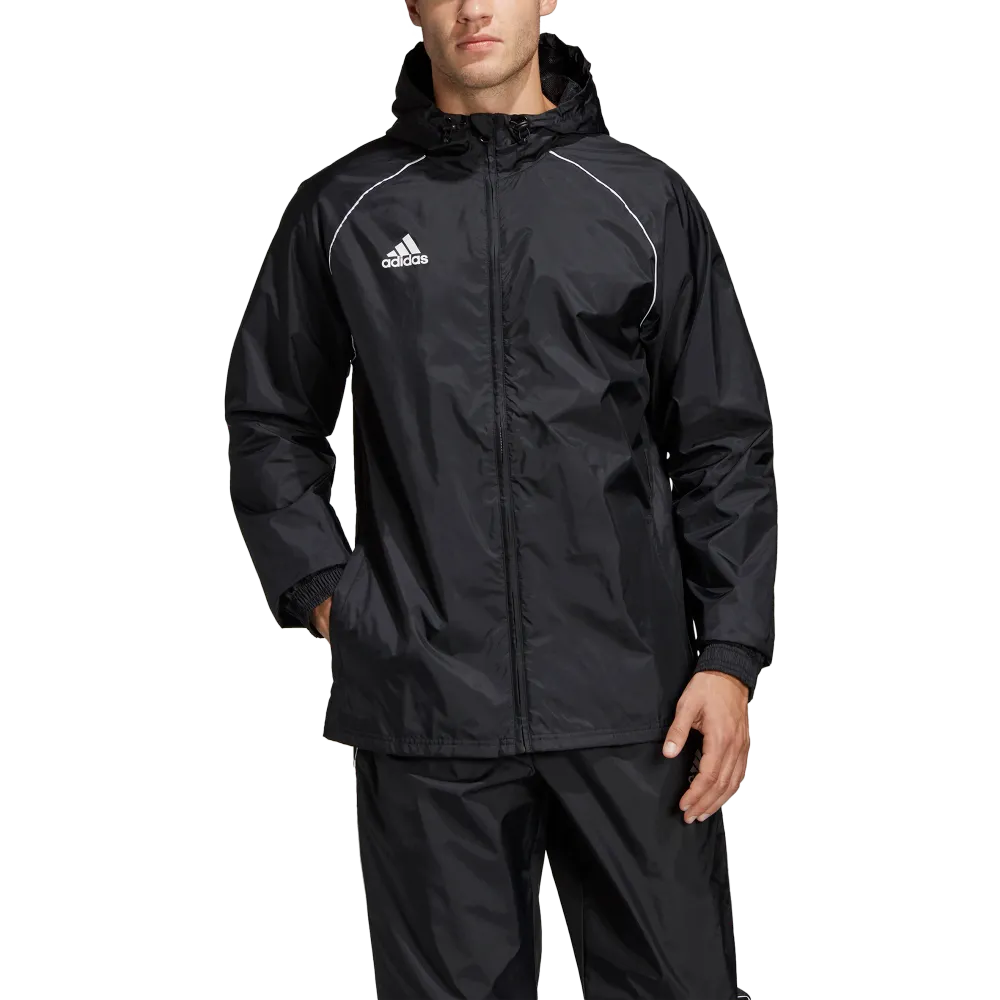 Adidas Adult Core 18 Rain Jacket (Black/White)