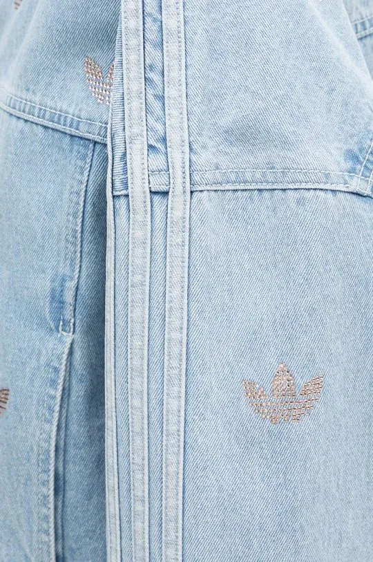 adidas Originals denim jacket Femme Galore Denim Rhinestone Jacket women's blue color JN3021