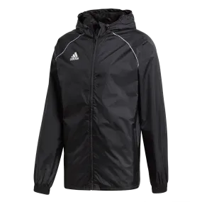 Adidas Youth Core 18 Rain Jacket (Black/White)