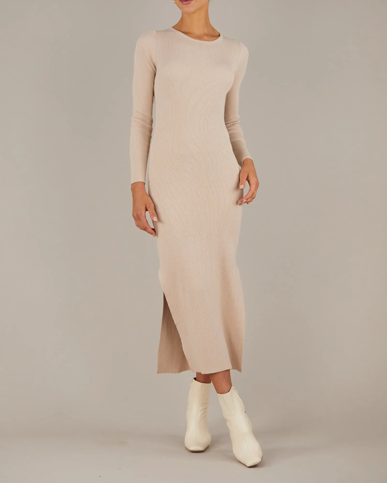 Afina Knit Dress - Beige