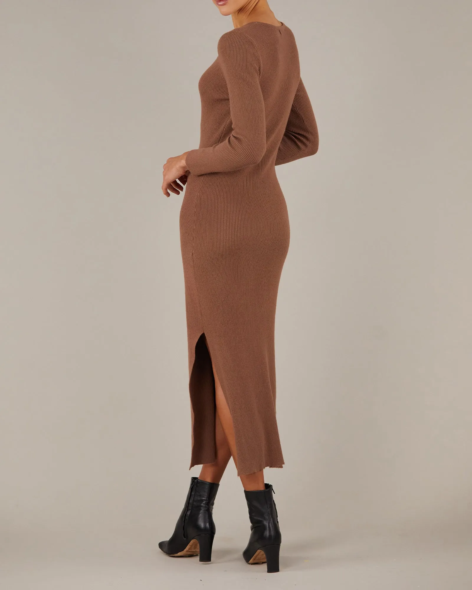 Afina Knit Dress - Cocoa