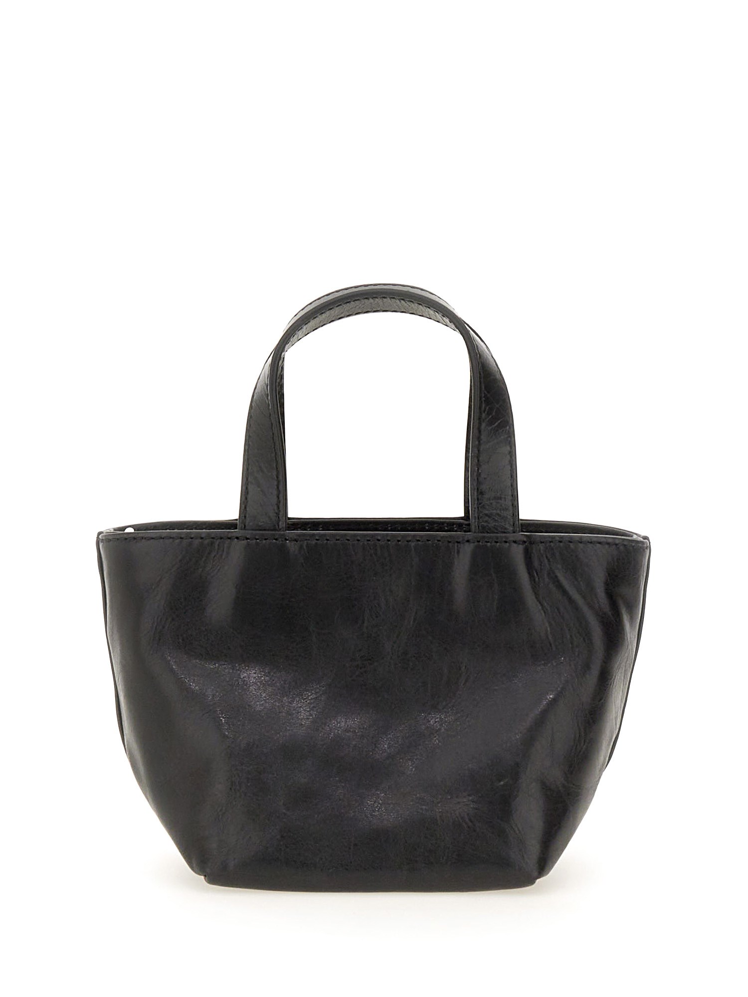 ALEXANDER WANG    CRAQUELÉ PATENT LEATHER MINI PUNCH TOTE BAG