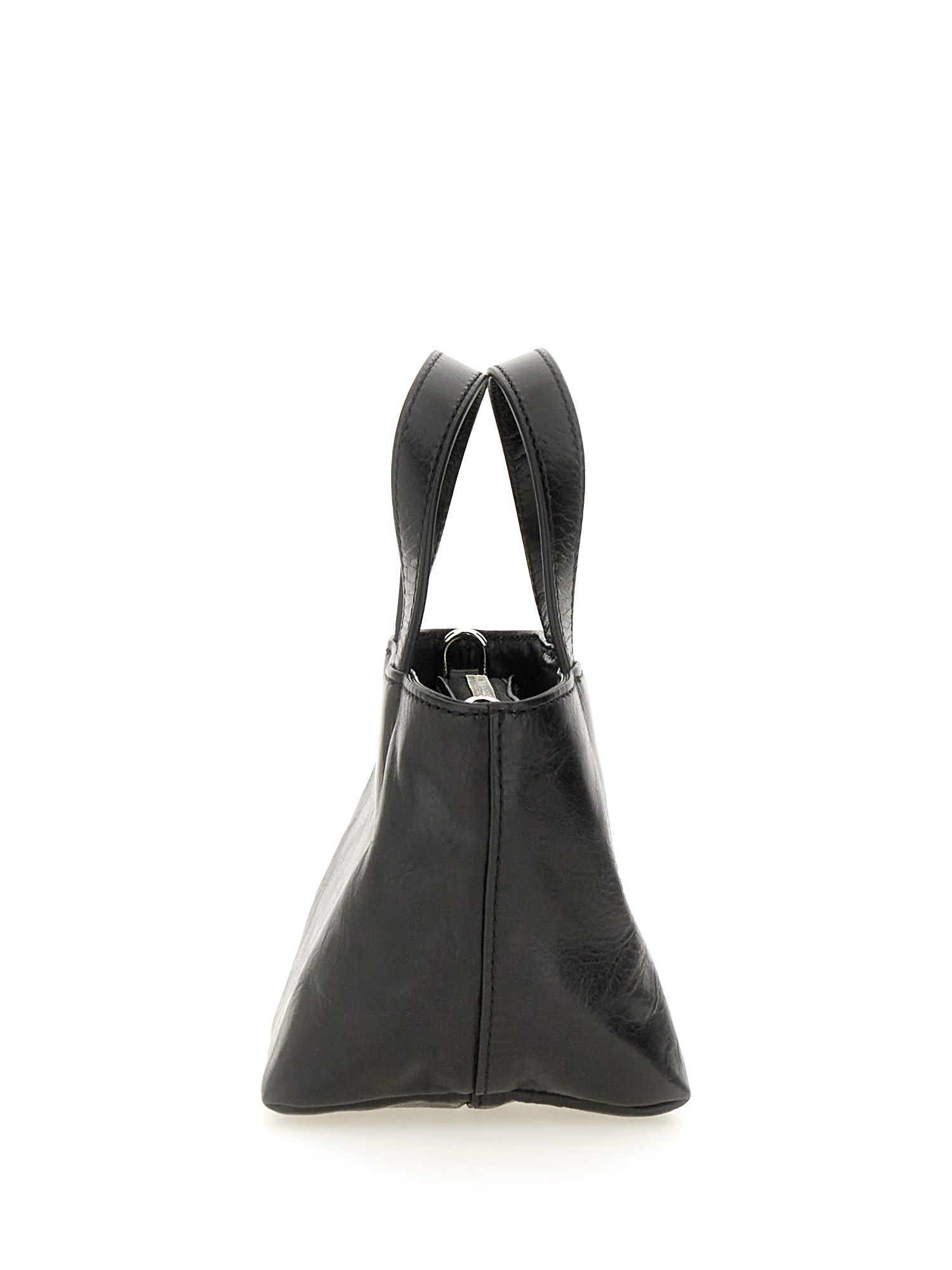 ALEXANDER WANG    CRAQUELÉ PATENT LEATHER MINI PUNCH TOTE BAG