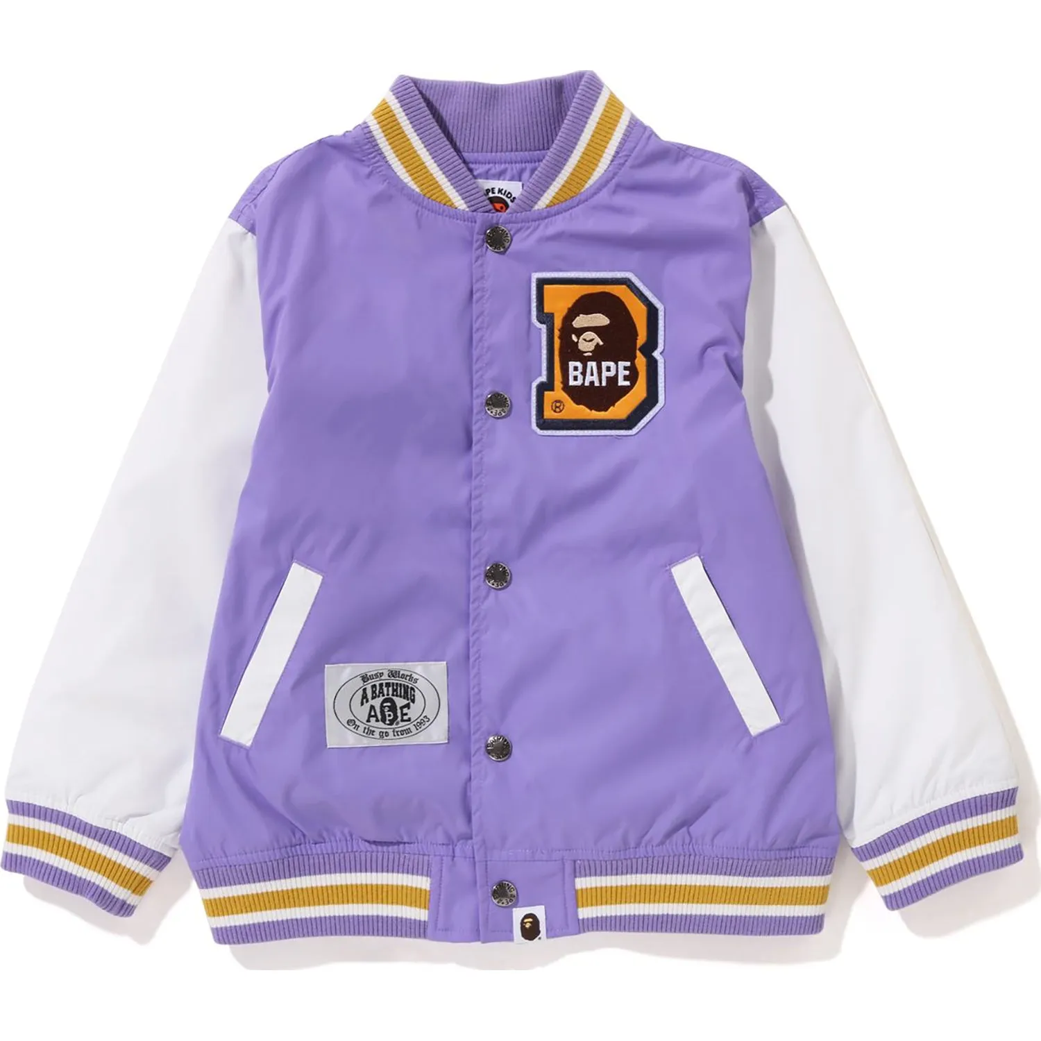 APE HEAD B PATCH VARSITY JACKET KIDS