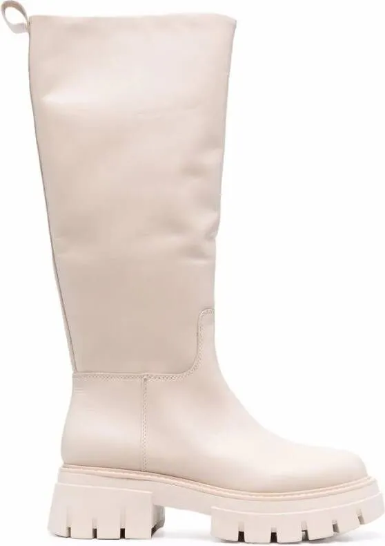 Ash Lucky knee-length leather boots White