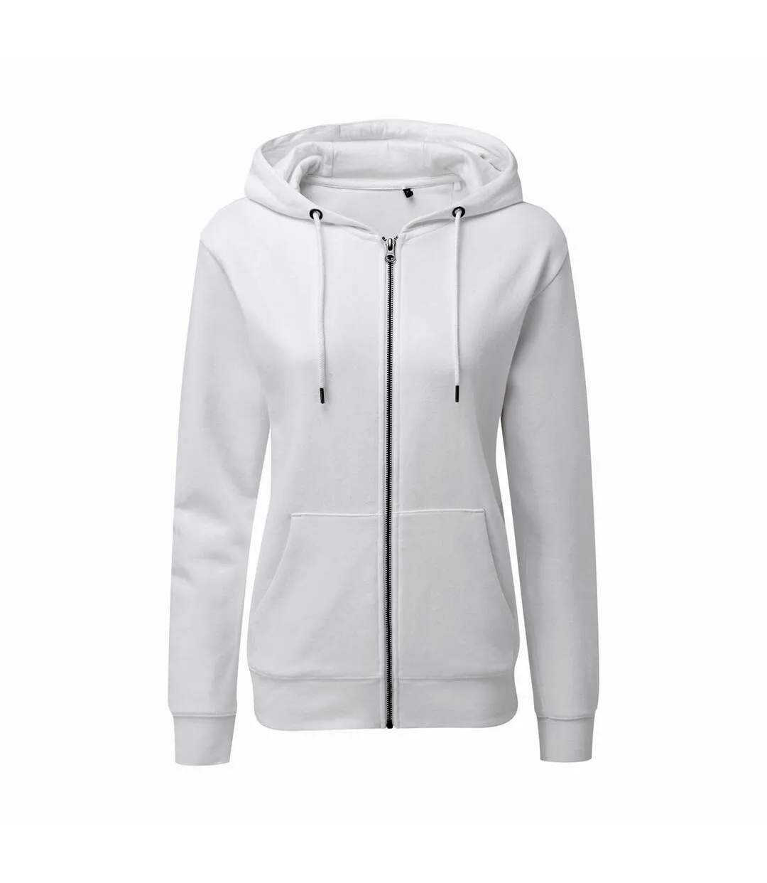 Asquith & Fox Womens Zip-Through Organic Hoodie (White) - UTRW7147