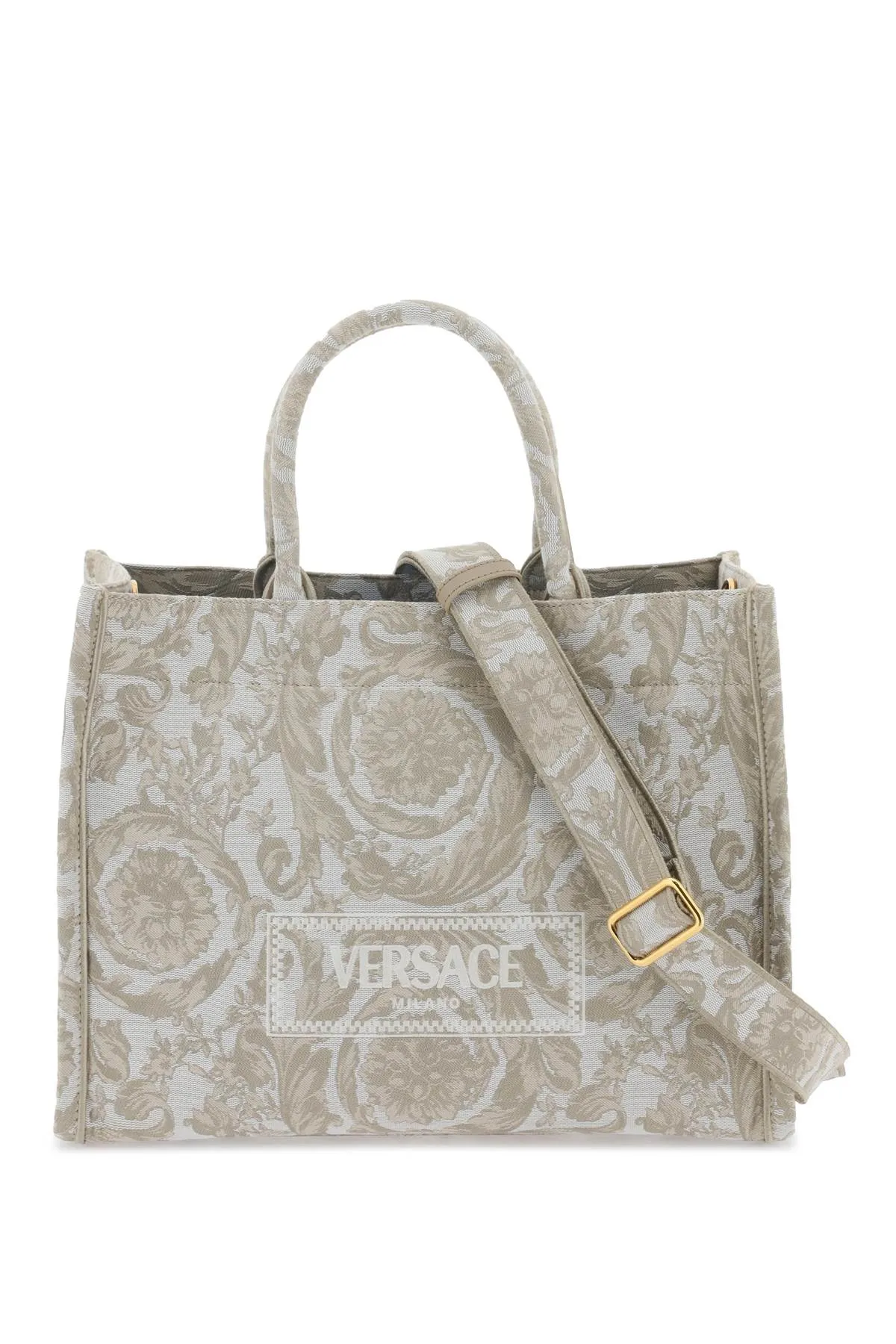 athena barocco tote bag 1011562 1A09741 BEIGE+BEIGE-VERSACE GOLD