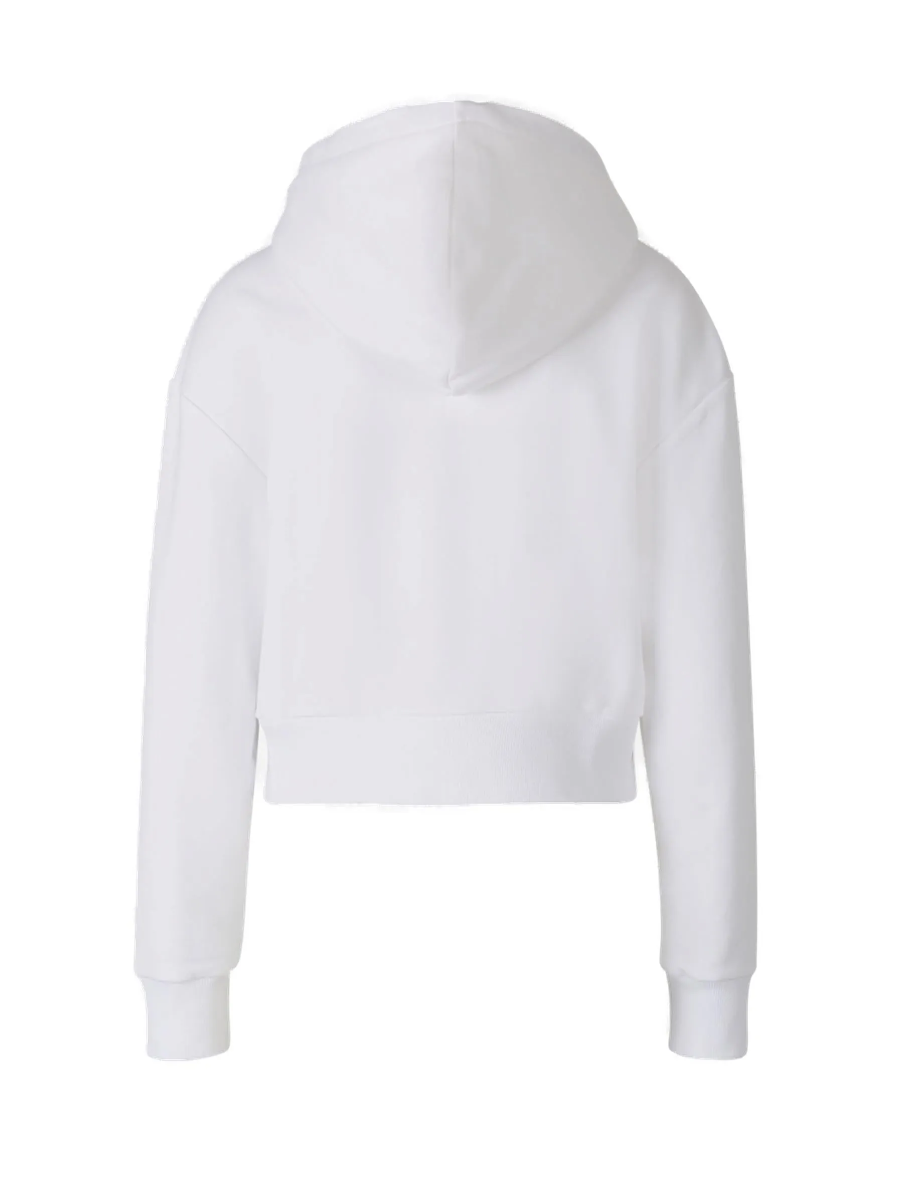 Balmain Logo Printed Drawstring Cropped Hoodie