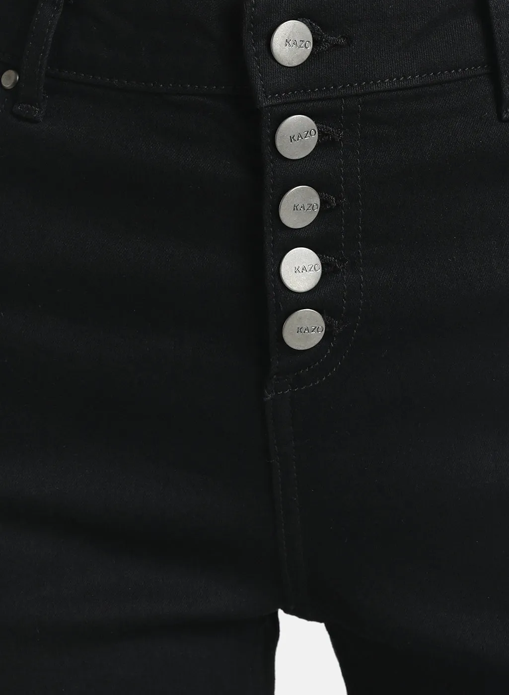 Bellbottom Denim With Button Detail