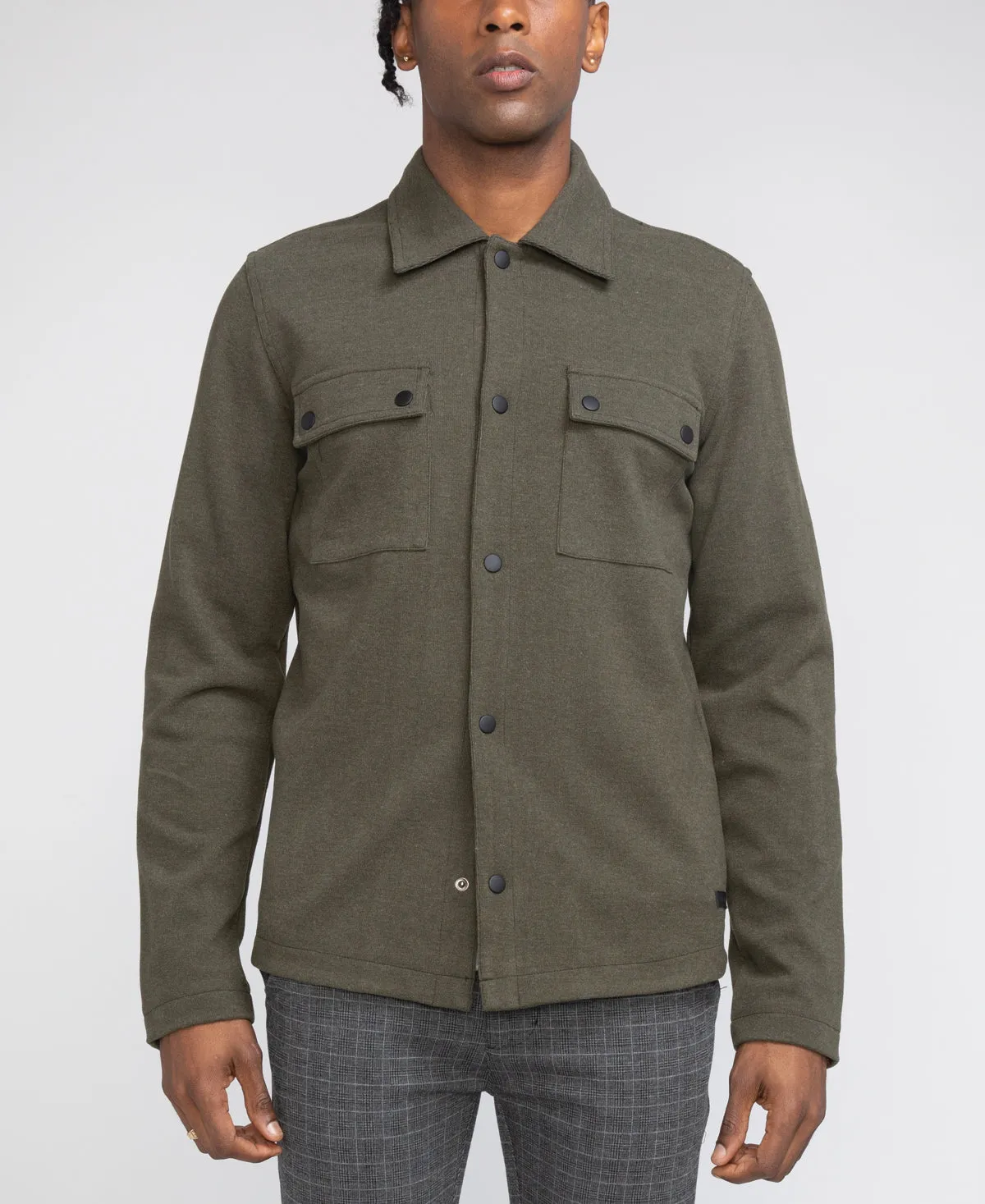 Bennett Heavy Knit Jacket (Dark Olive)