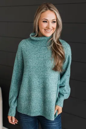 Biggest Wish Turtle Neck Sweater- Jade