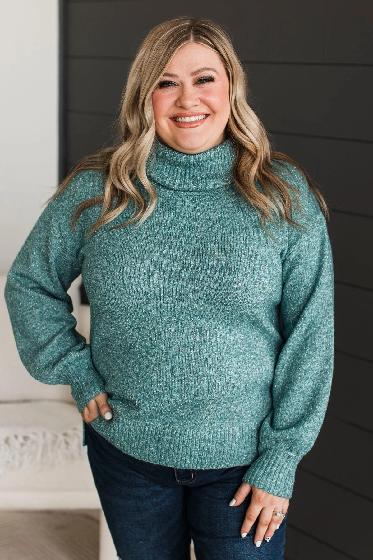 Biggest Wish Turtle Neck Sweater- Jade