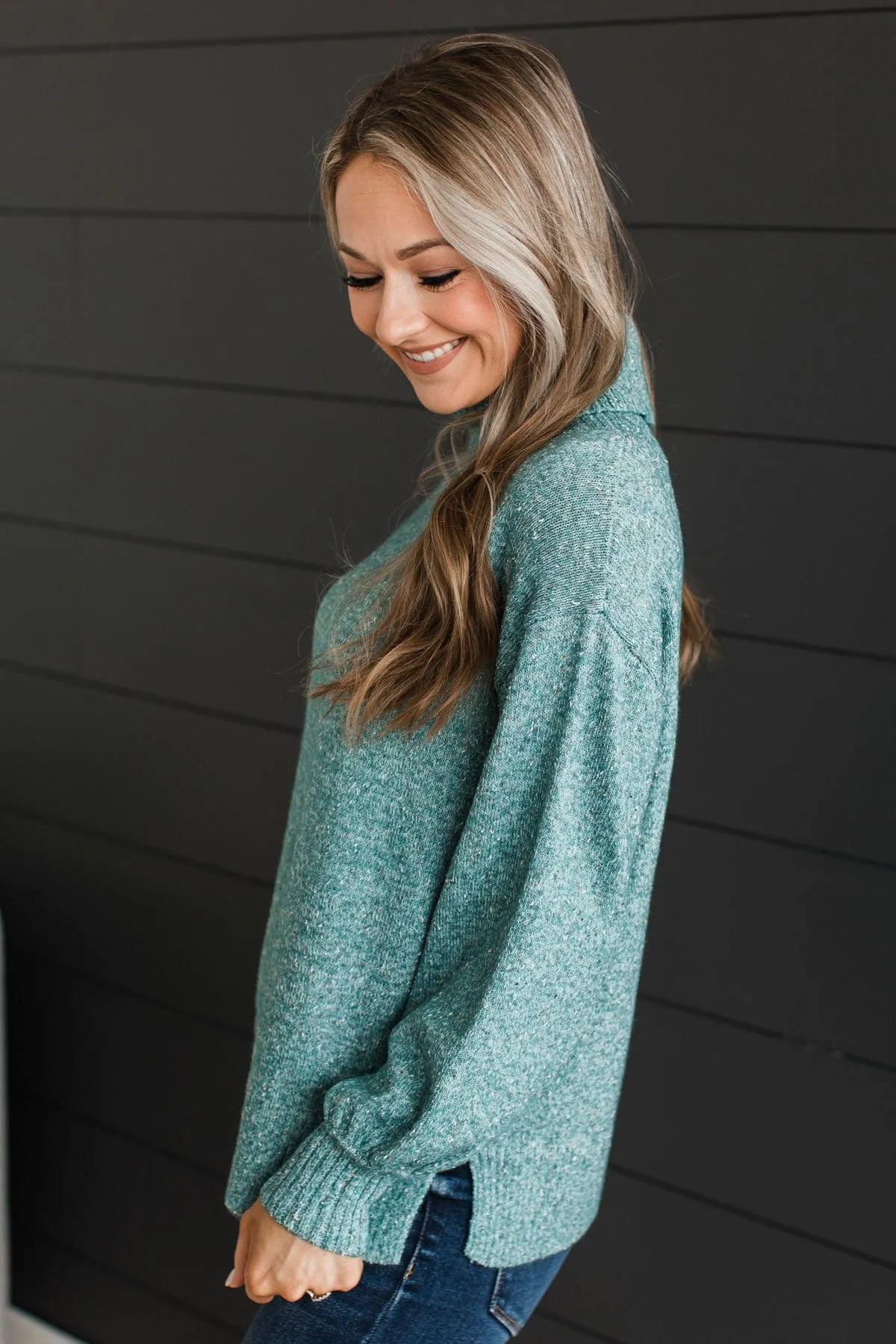 Biggest Wish Turtle Neck Sweater- Jade