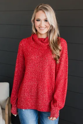 Biggest Wish Turtle Neck Sweater- Red