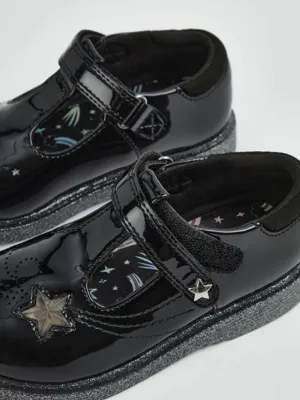 Black Patent Light Up Star T-Bar School Shoes | School | George at ASDA