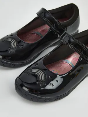 Black Wide Fit Light Up Rainbow Mary Jane School Shoes | School | George at ASDA