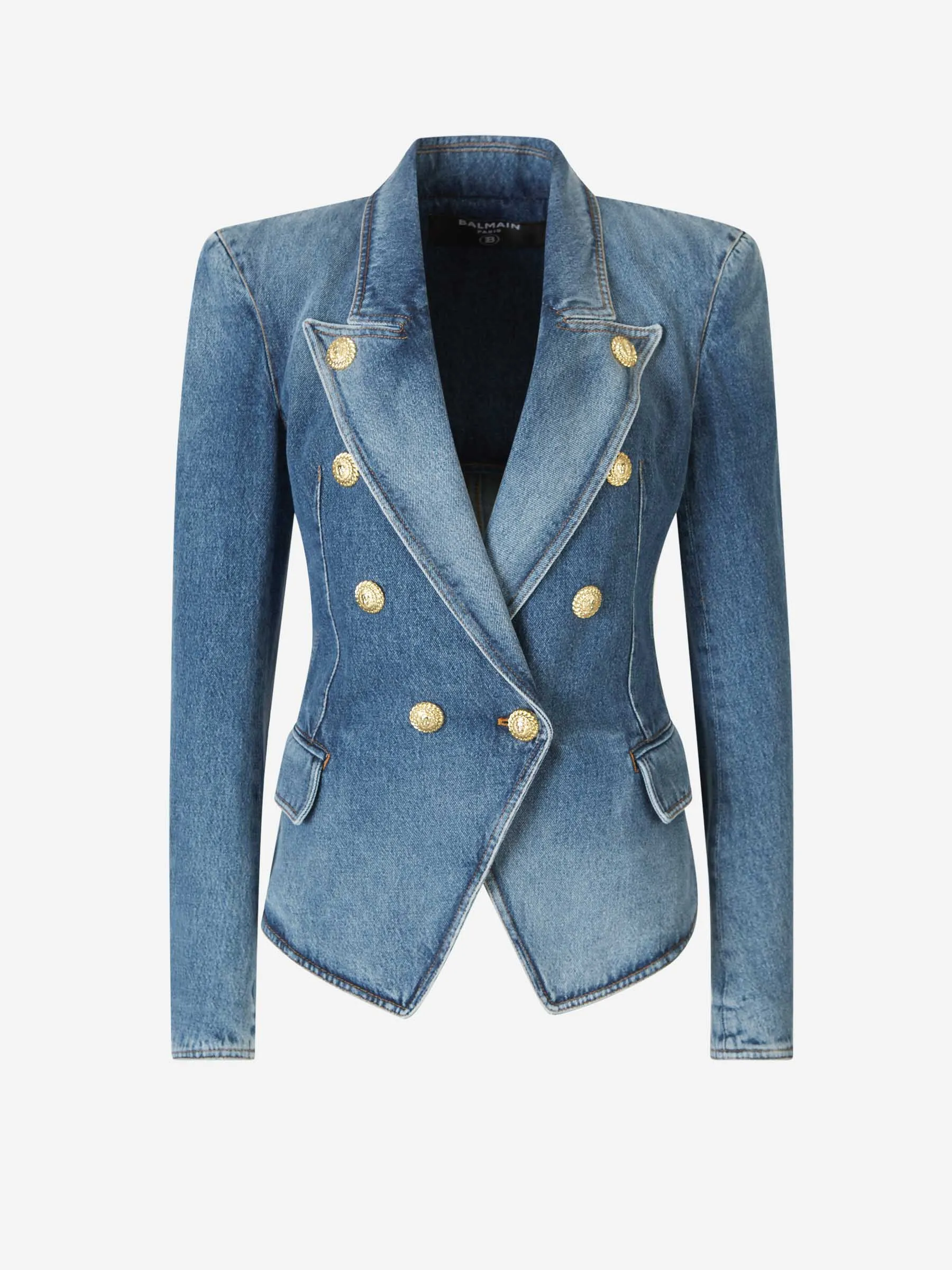 Blazer Denim Doble Botonadura