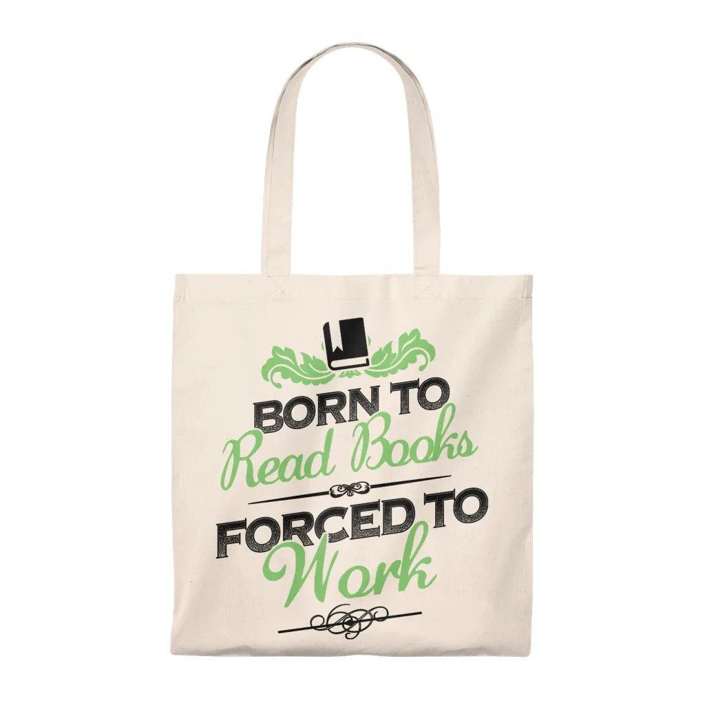 Born To Read Books Canvas Tote Bag - Vintage style