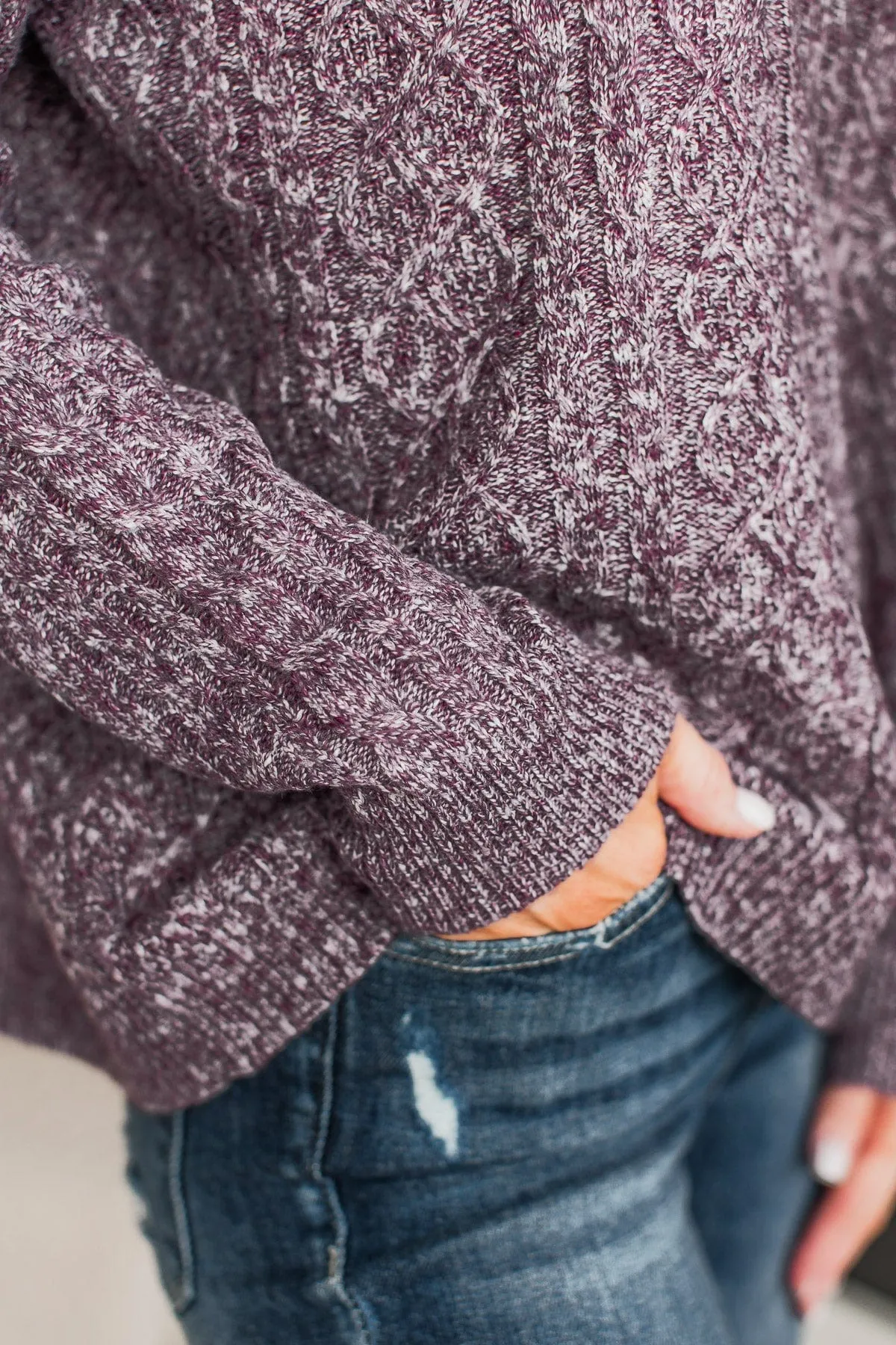 Brings Me Joy Knit Sweater- Purple