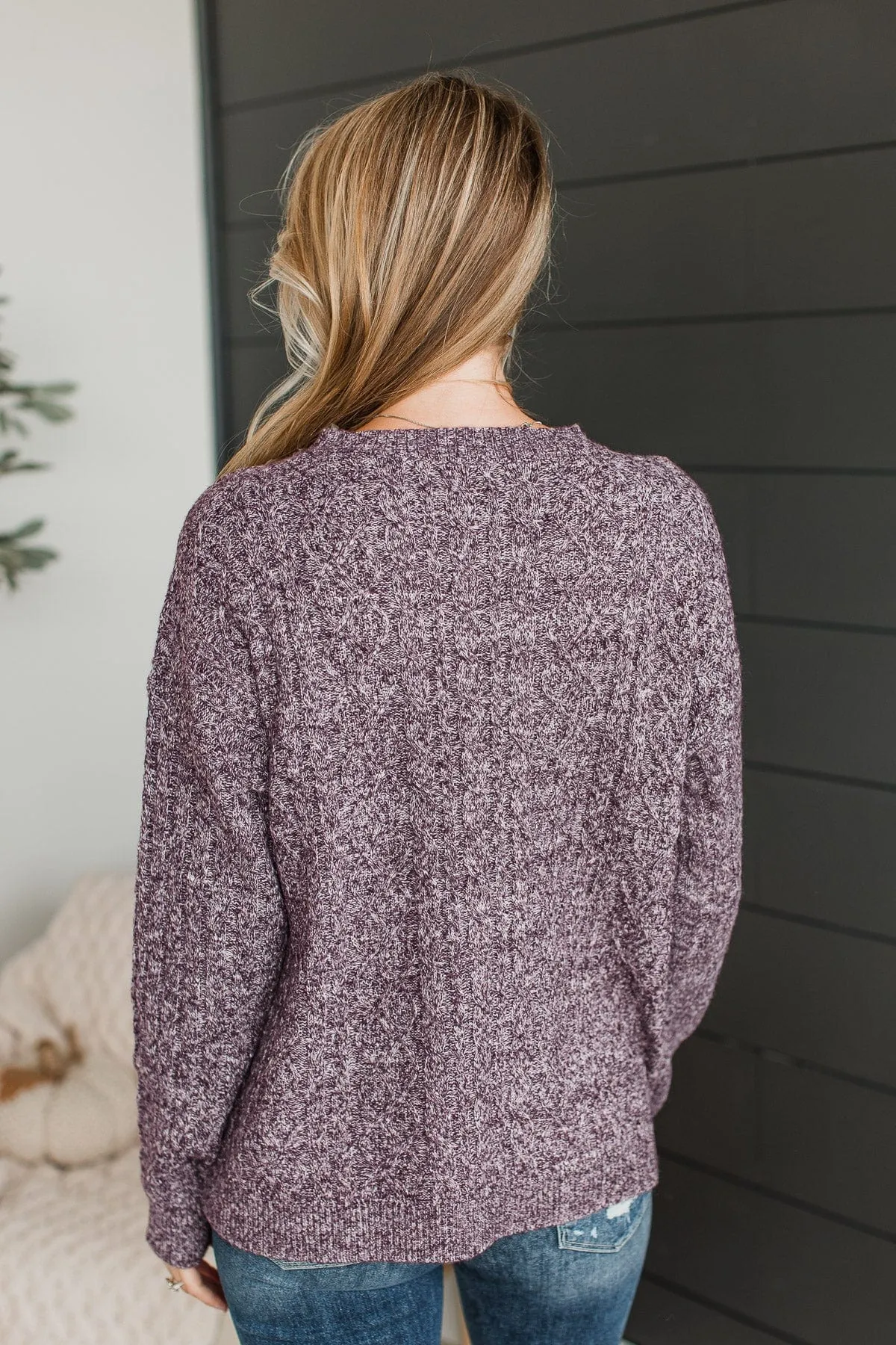 Brings Me Joy Knit Sweater- Purple