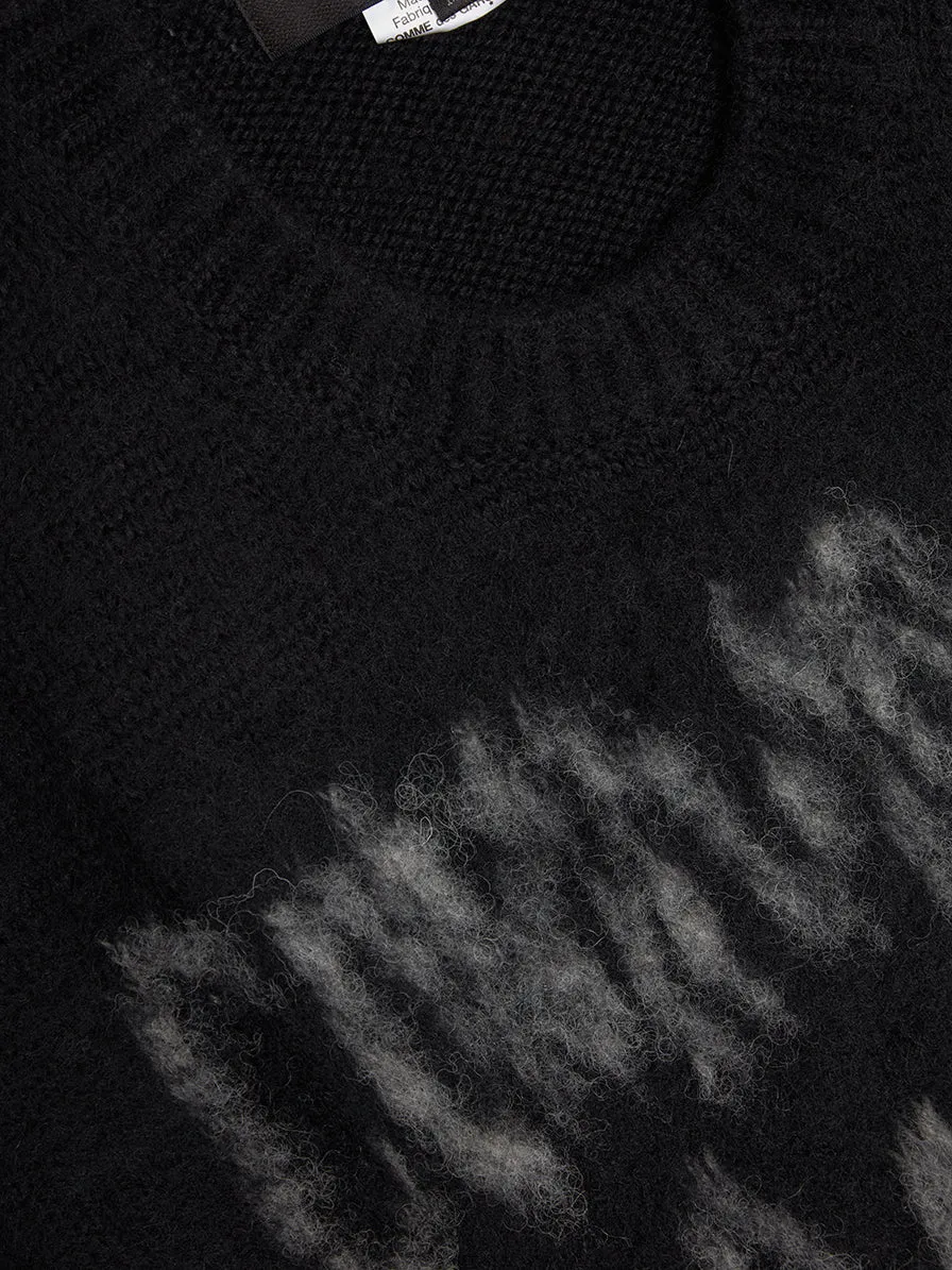 British Wool Logo Garment Sweater, Black