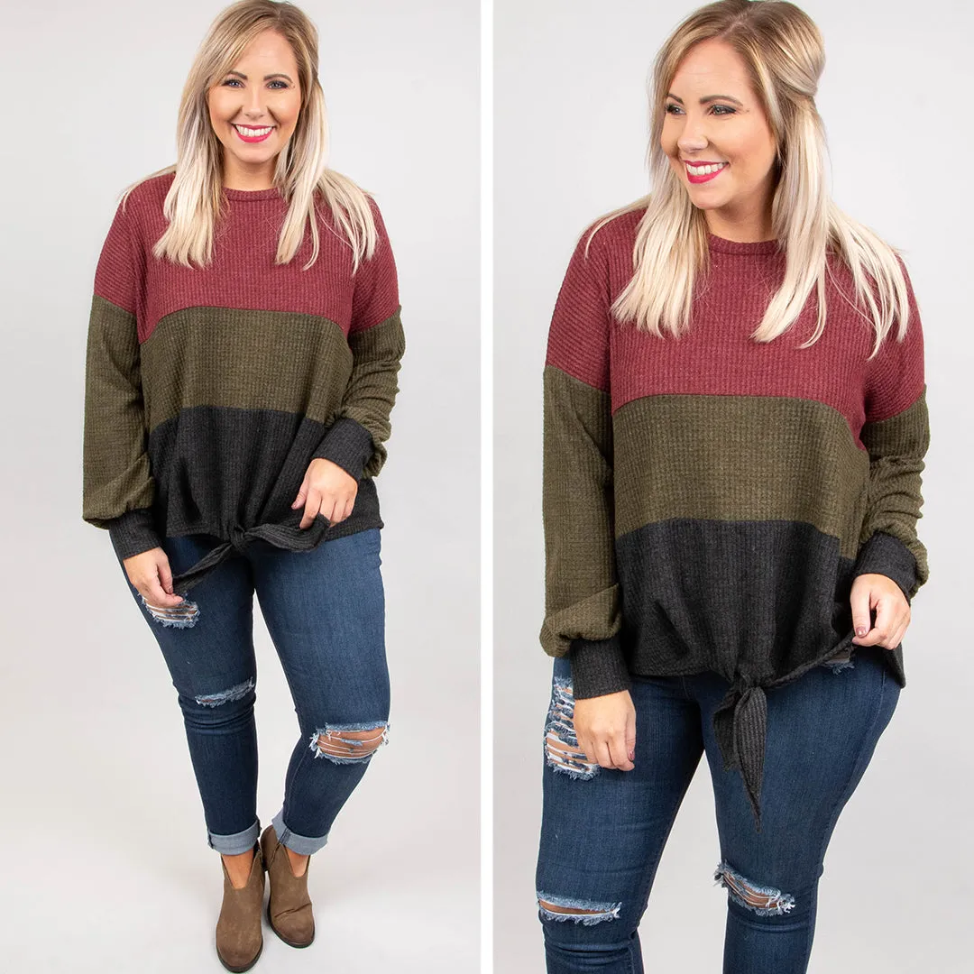 By The Book Sweater, Burgundy-Olive