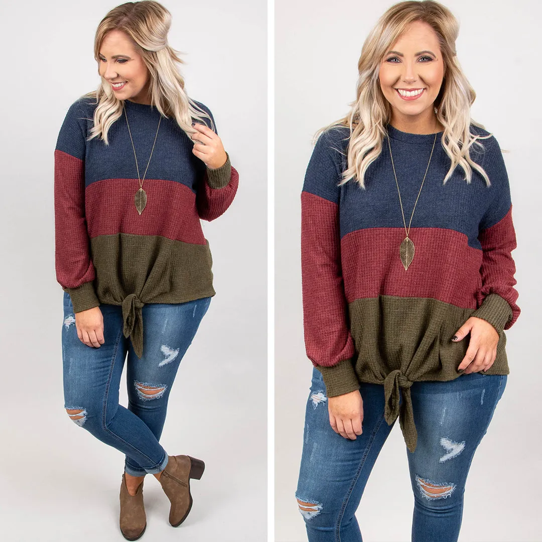 By The Book Sweater, Navy-Burgundy