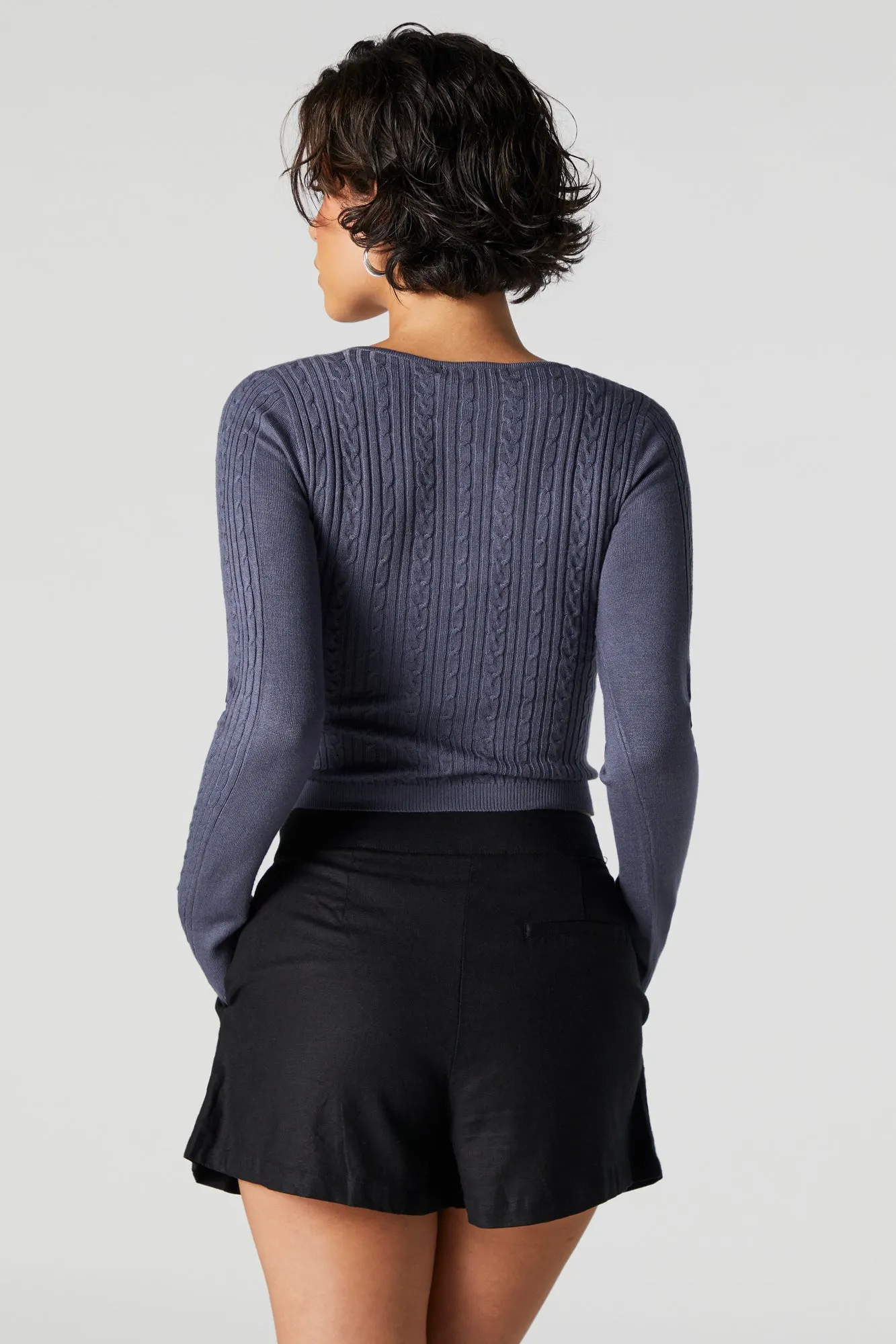 Cable Knit Long Sleeve Sweater Top