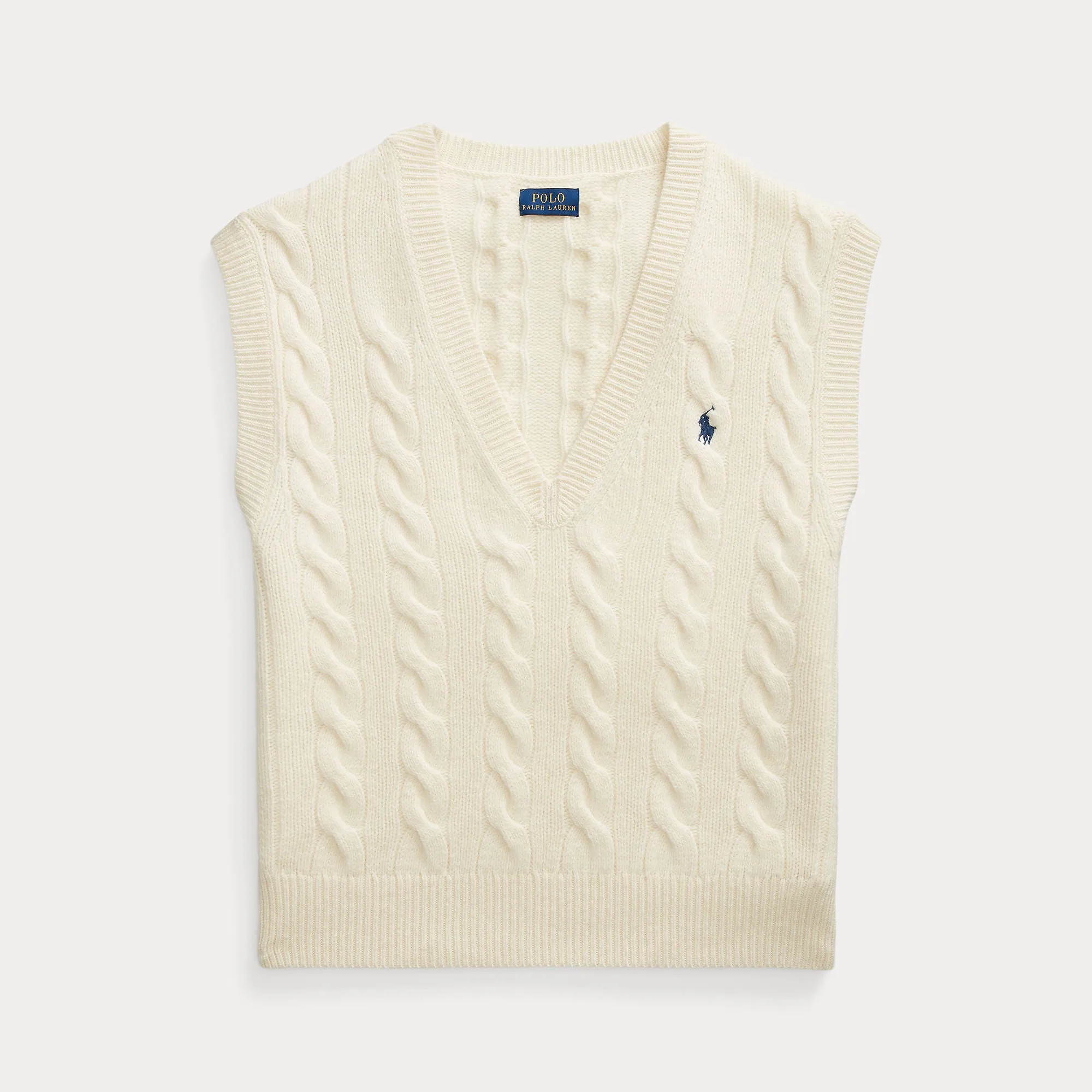 CABLE-KNIT WOOL-CASHMERE SWEATER VEST