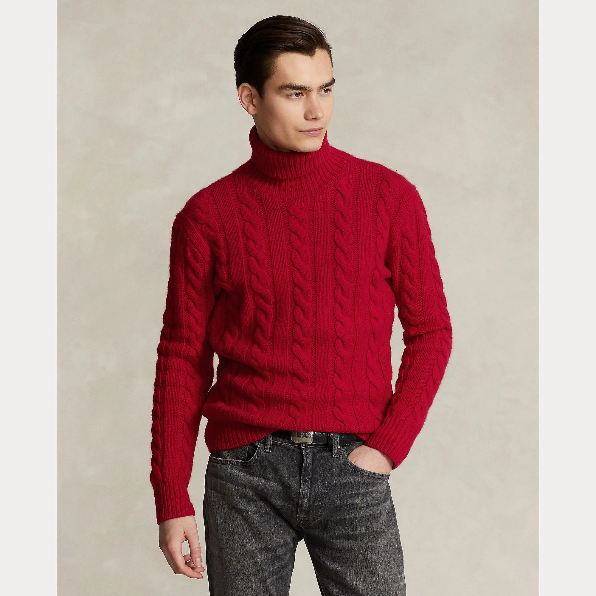 CABLE-KNIT WOOL-CASHMERE SWEATER