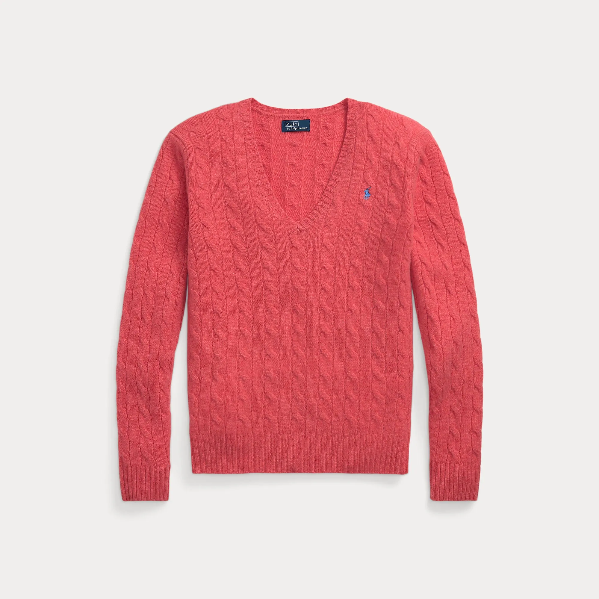 CABLE-KNIT WOOL-CASHMERE V-NECK SWEATER