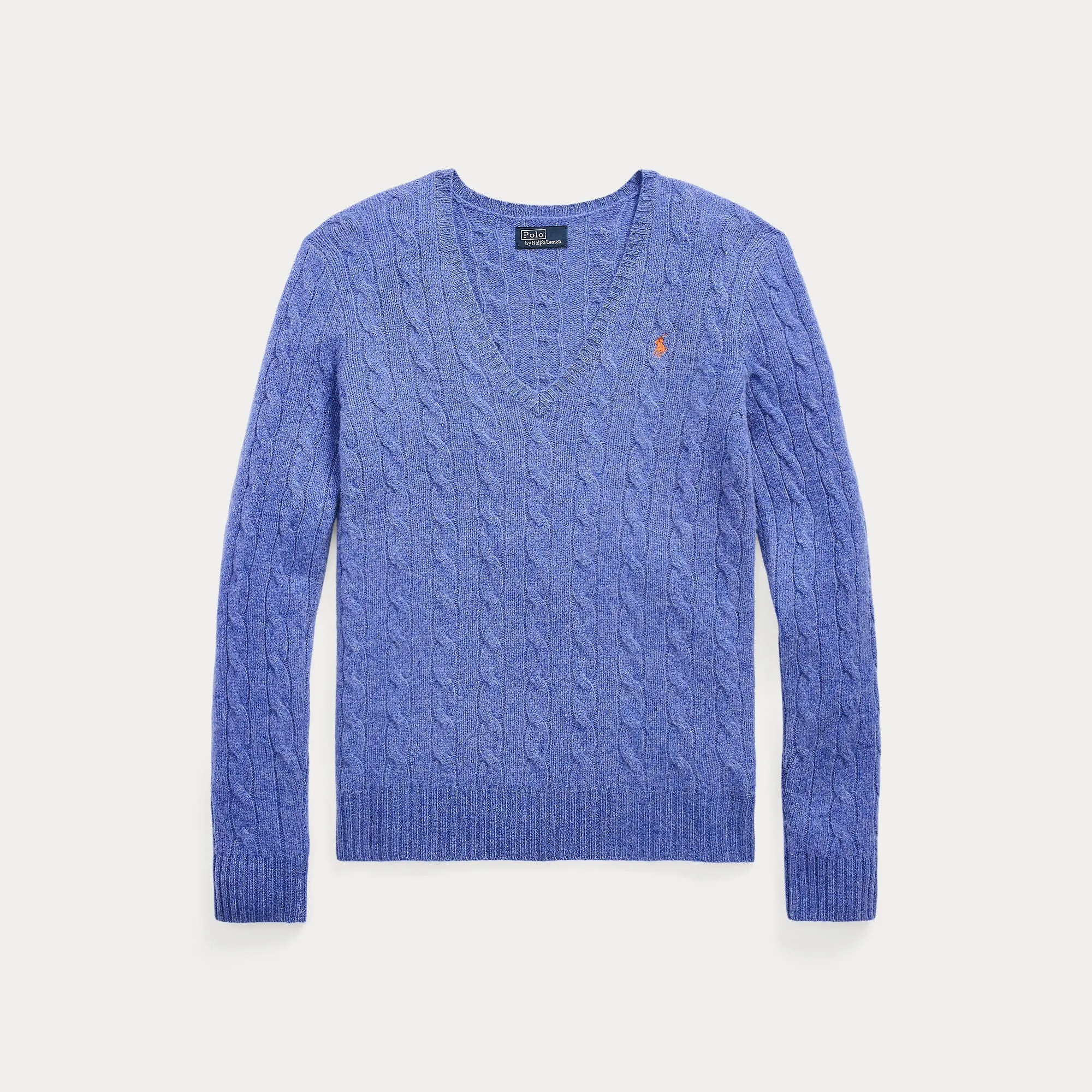 CABLE-KNIT WOOL-CASHMERE V-NECK SWEATER