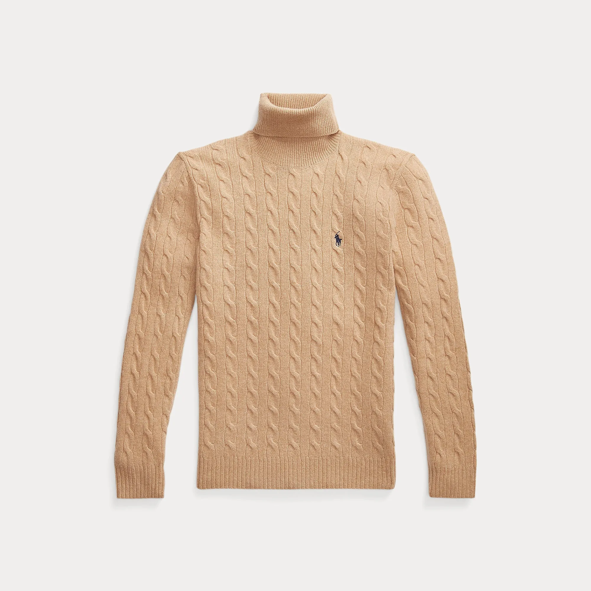 CABLE WOOL-CASHMERE TURTLENECK SWEATER