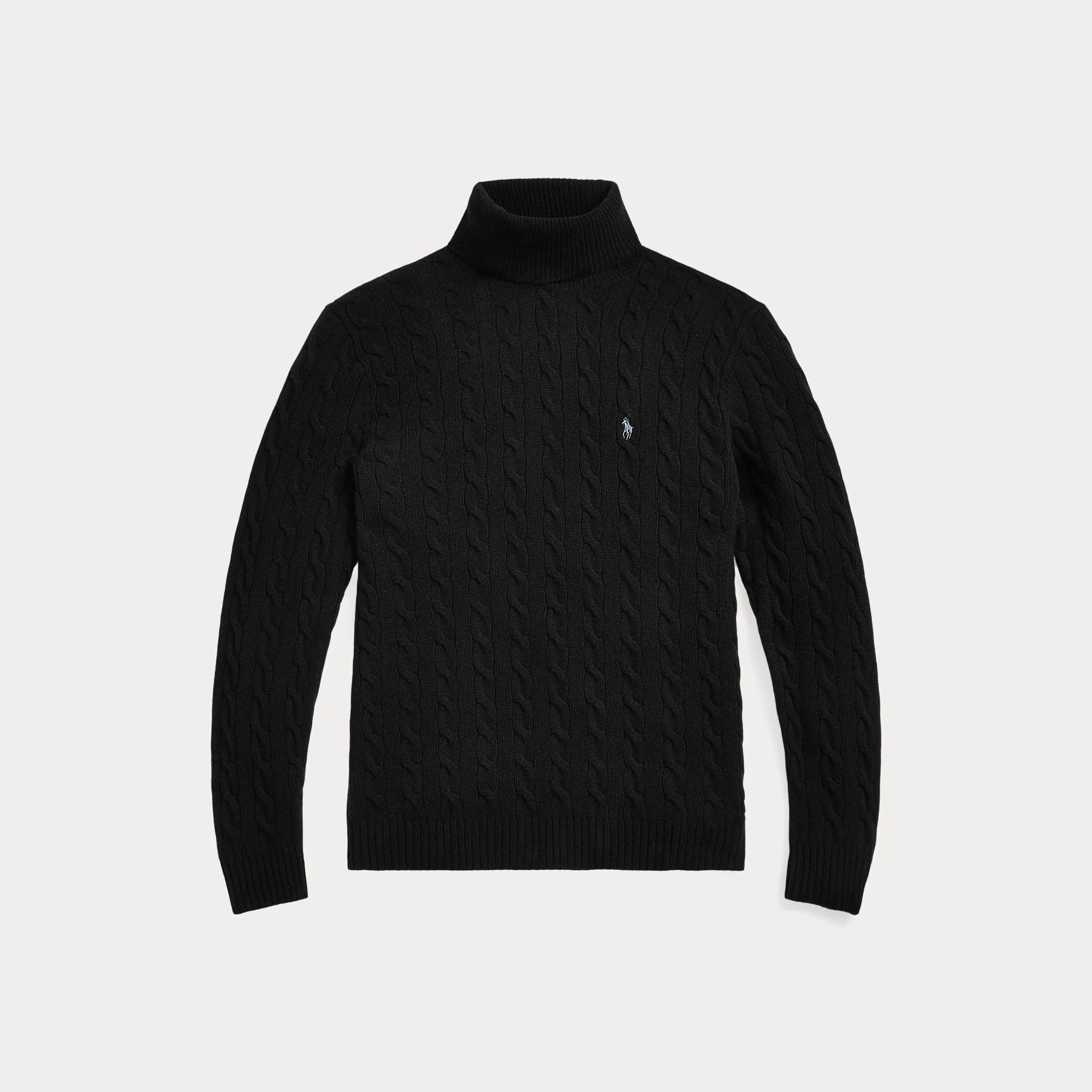 CABLE WOOL-CASHMERE TURTLENECK SWEATER