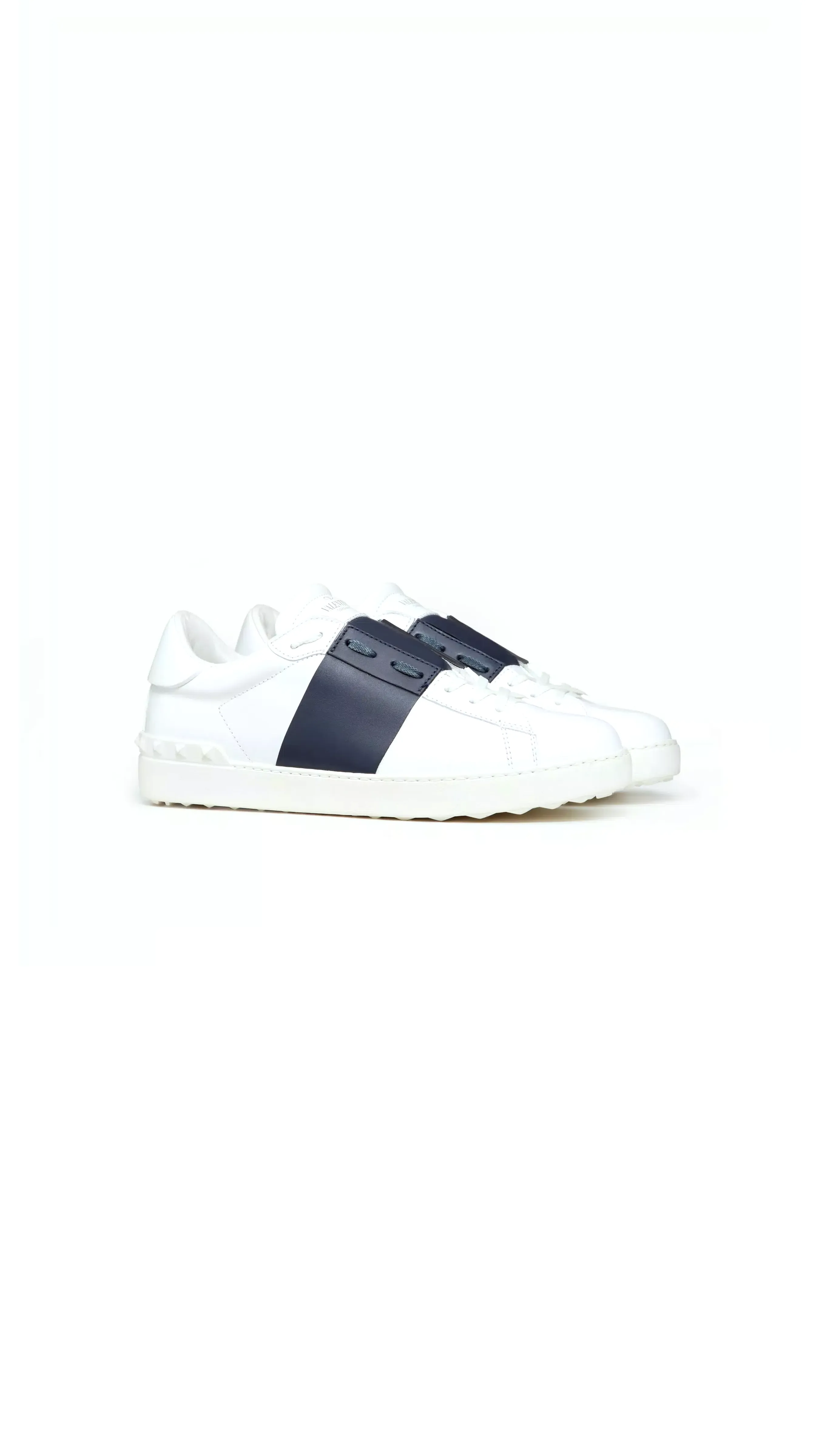 Calfskin Open Sneaker - White/Marine