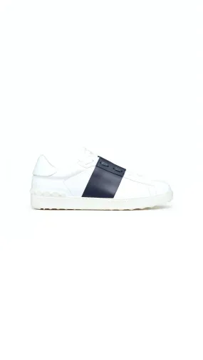 Calfskin Open Sneaker - White/Marine