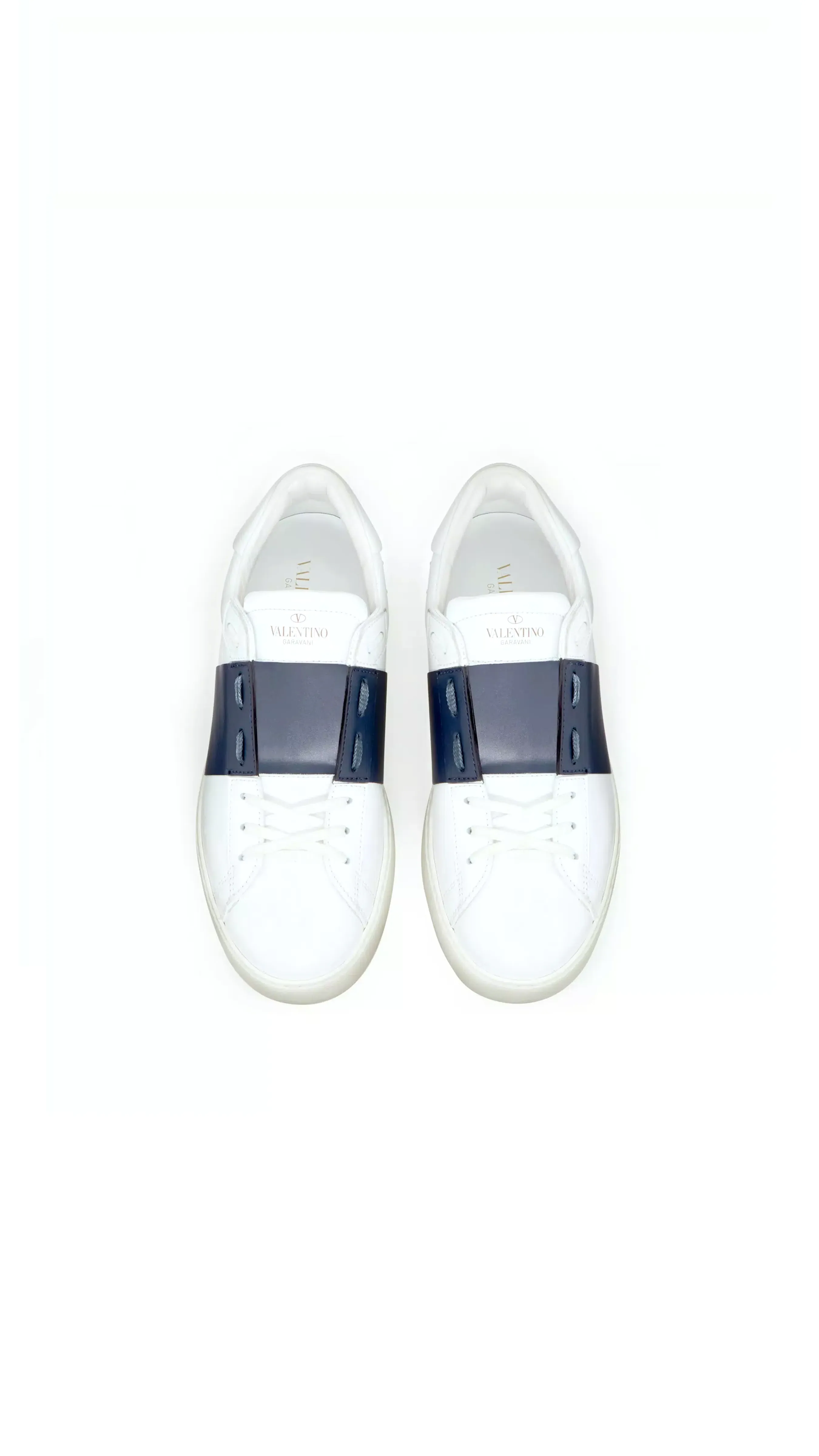 Calfskin Open Sneaker - White/Marine