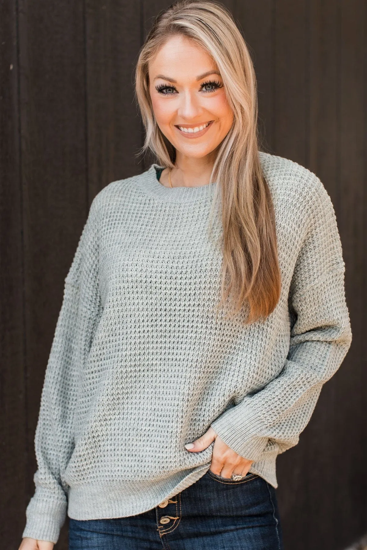 Captivating In Color Knit Sweater- Grey