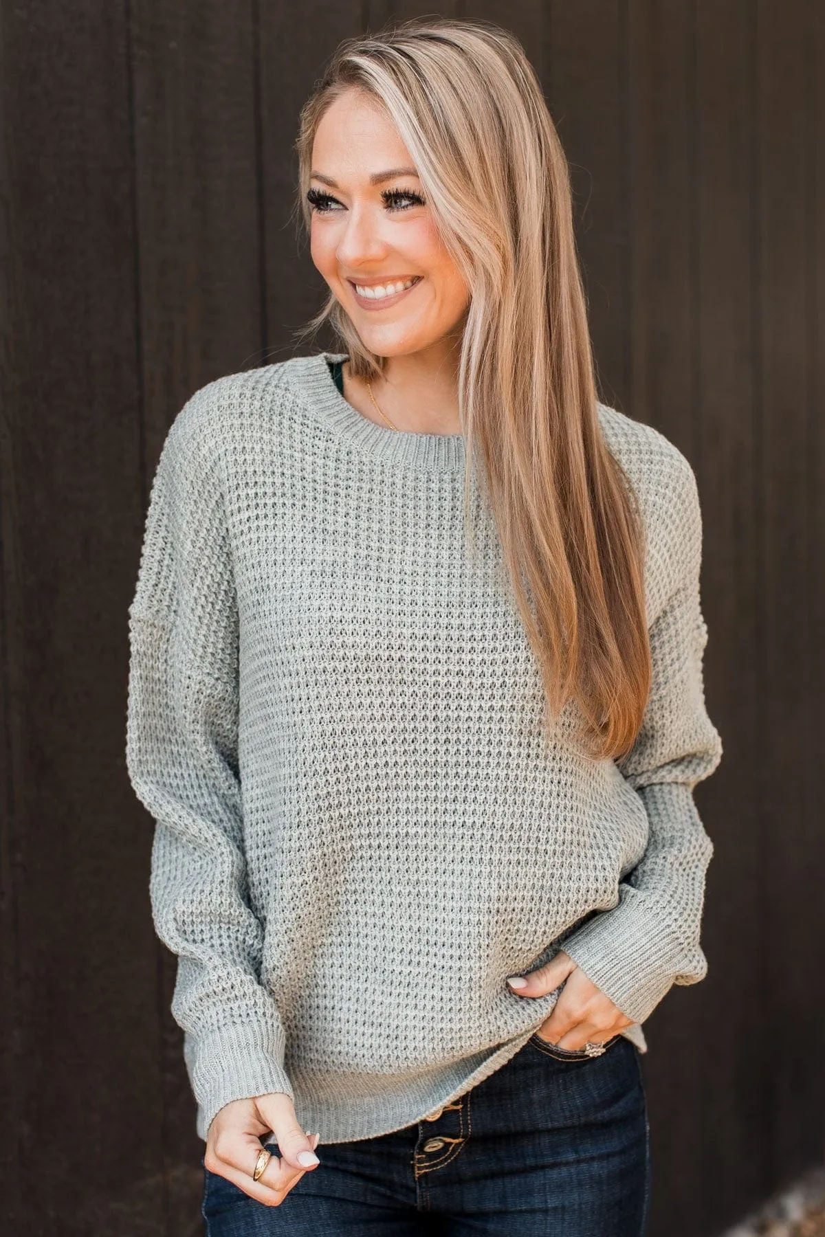 Captivating In Color Knit Sweater- Grey