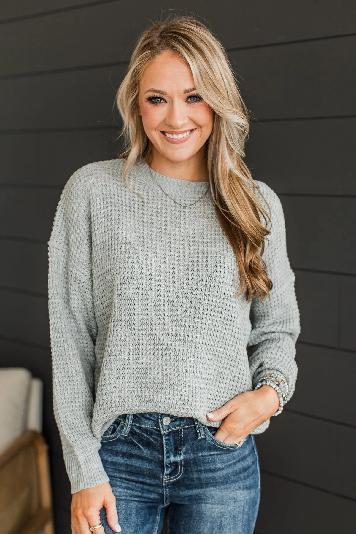 Captivating In Color Knit Sweater- Grey