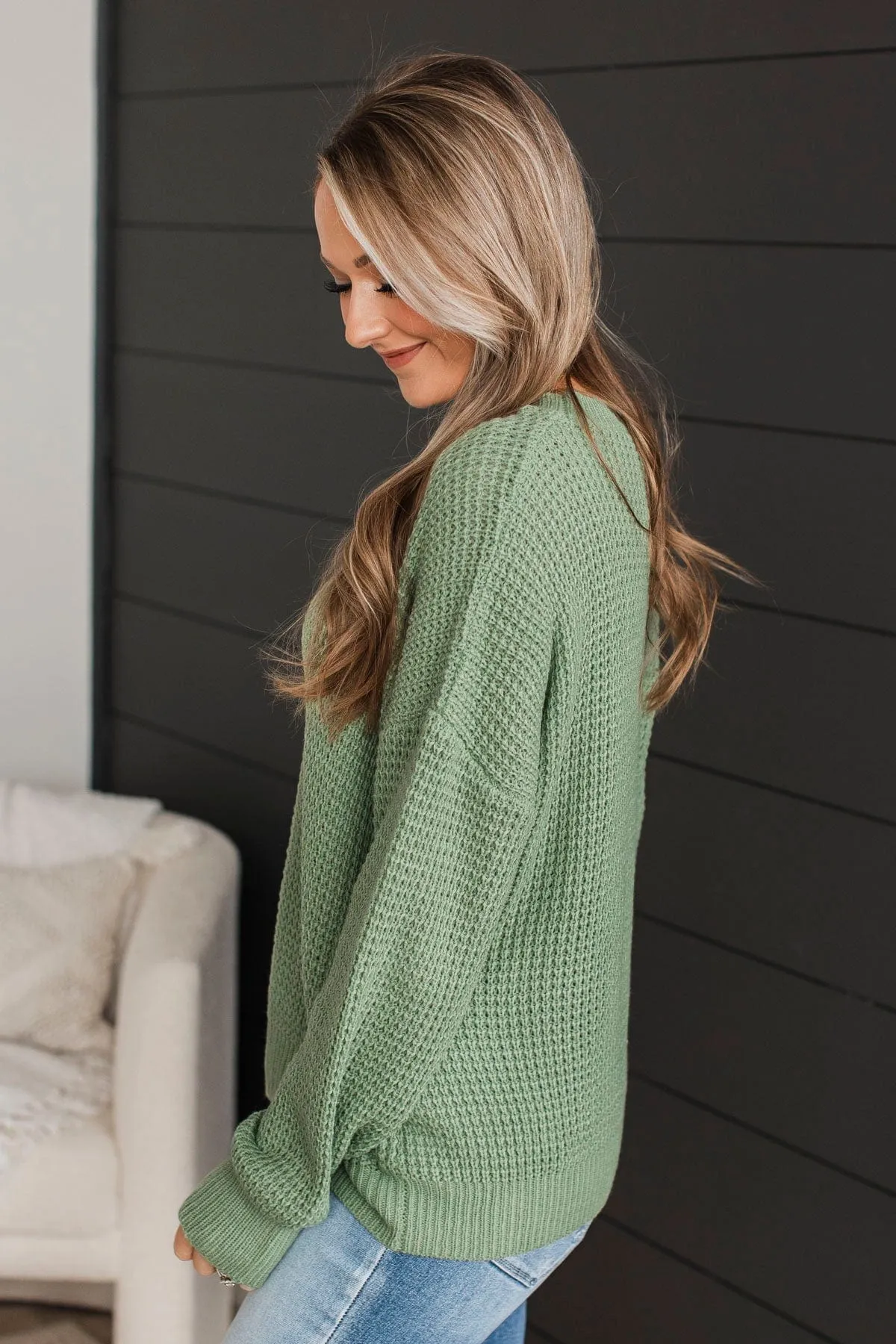 Captivating In Color Knit Sweater- Sage