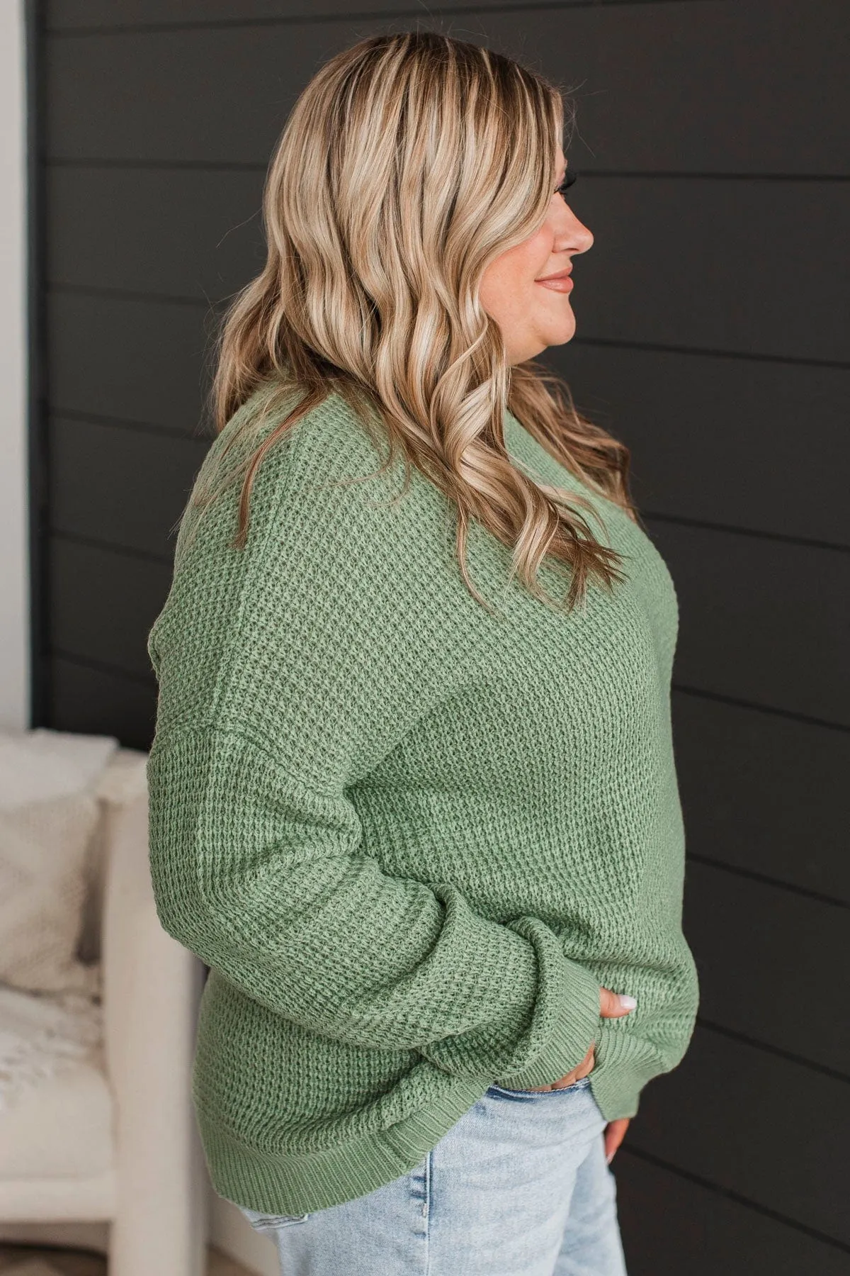 Captivating In Color Knit Sweater- Sage